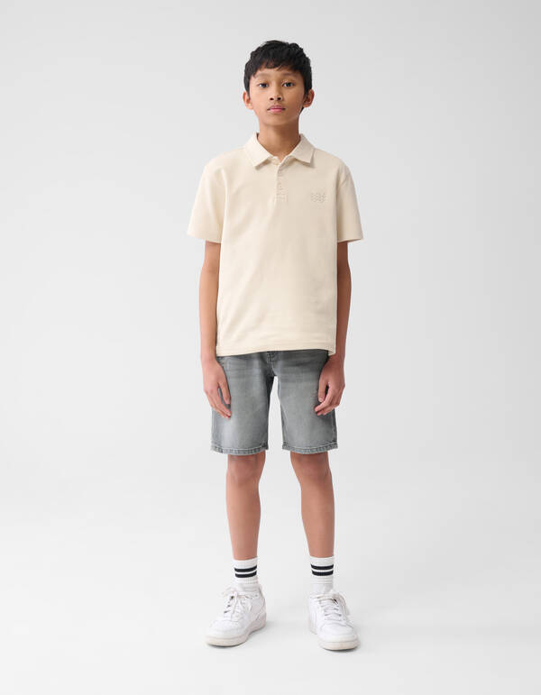 Straight Fit Jeansshorts Grau SHOEBY BOYS