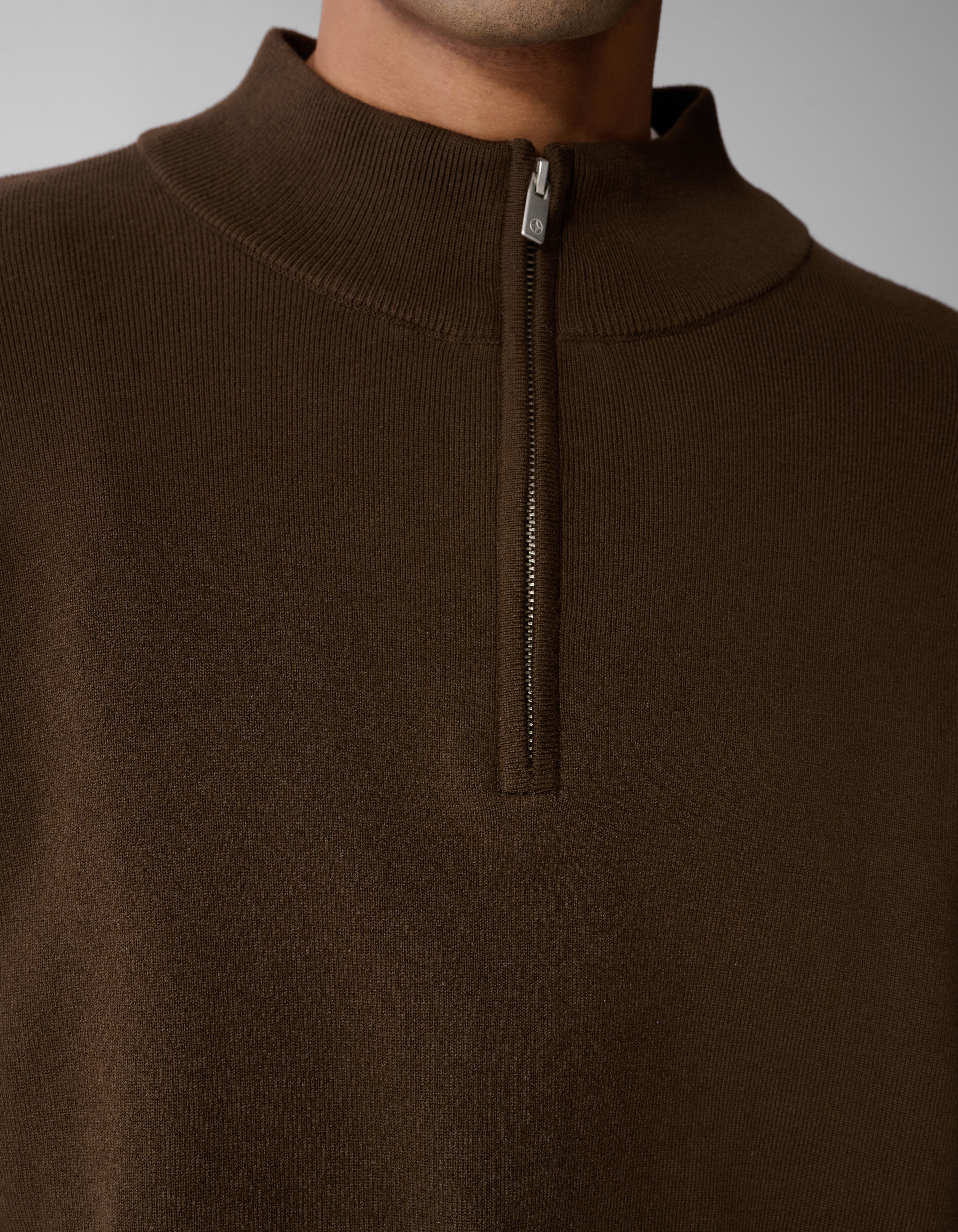Turtle Half Zip Strickpullover Braun SHOEBY MEN