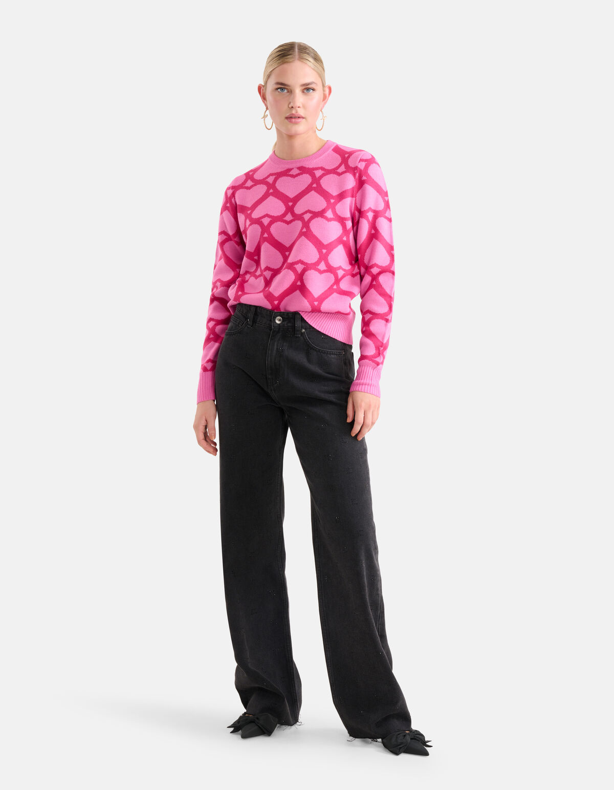 Bedruckter Jacquard-Pullover Rosa SHOEBY WOMEN