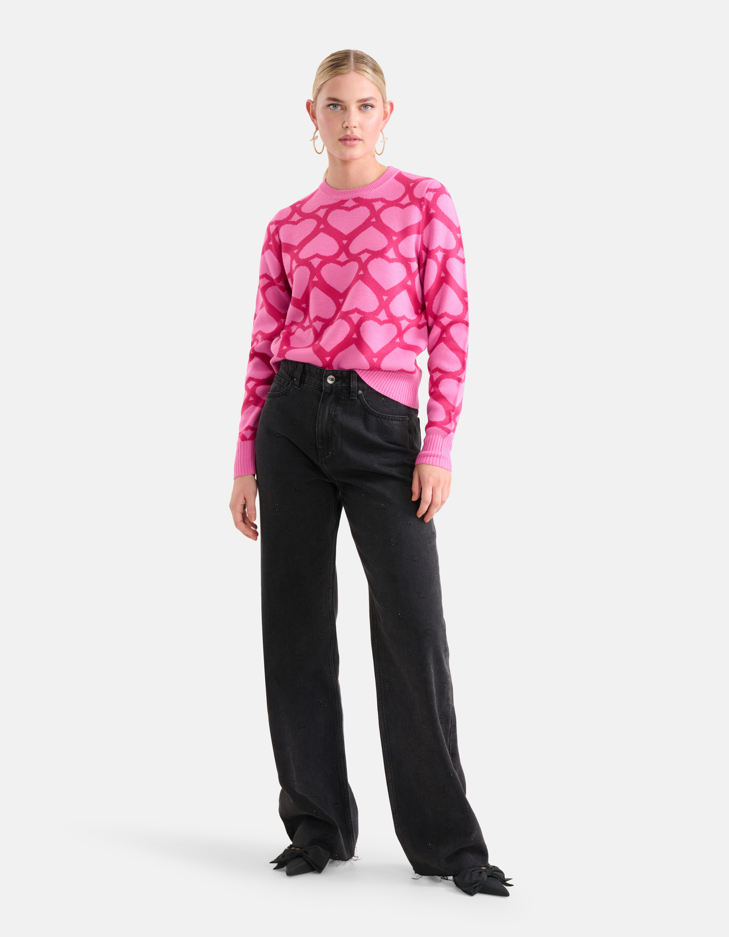 Bedruckter Jacquard-Pullover Rosa SHOEBY WOMEN