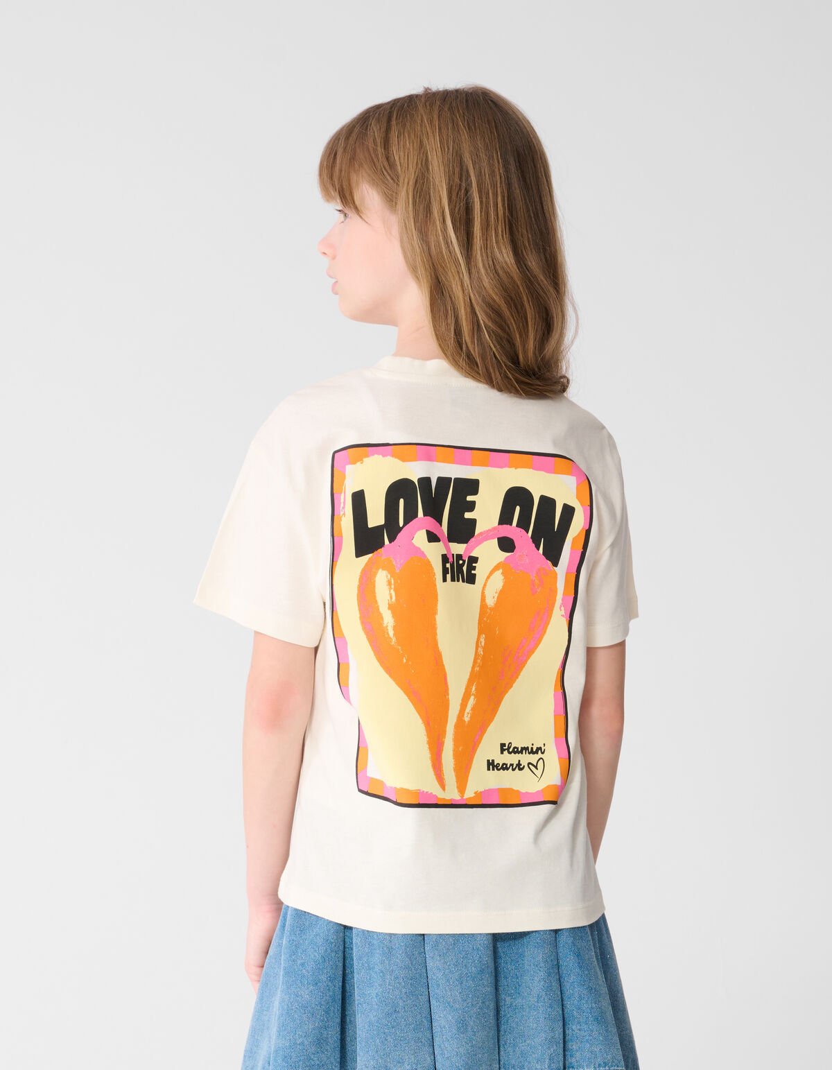 Flammenkunst T-Shirt Gebrochen Wei&szlig; SHOEBY GIRLS
