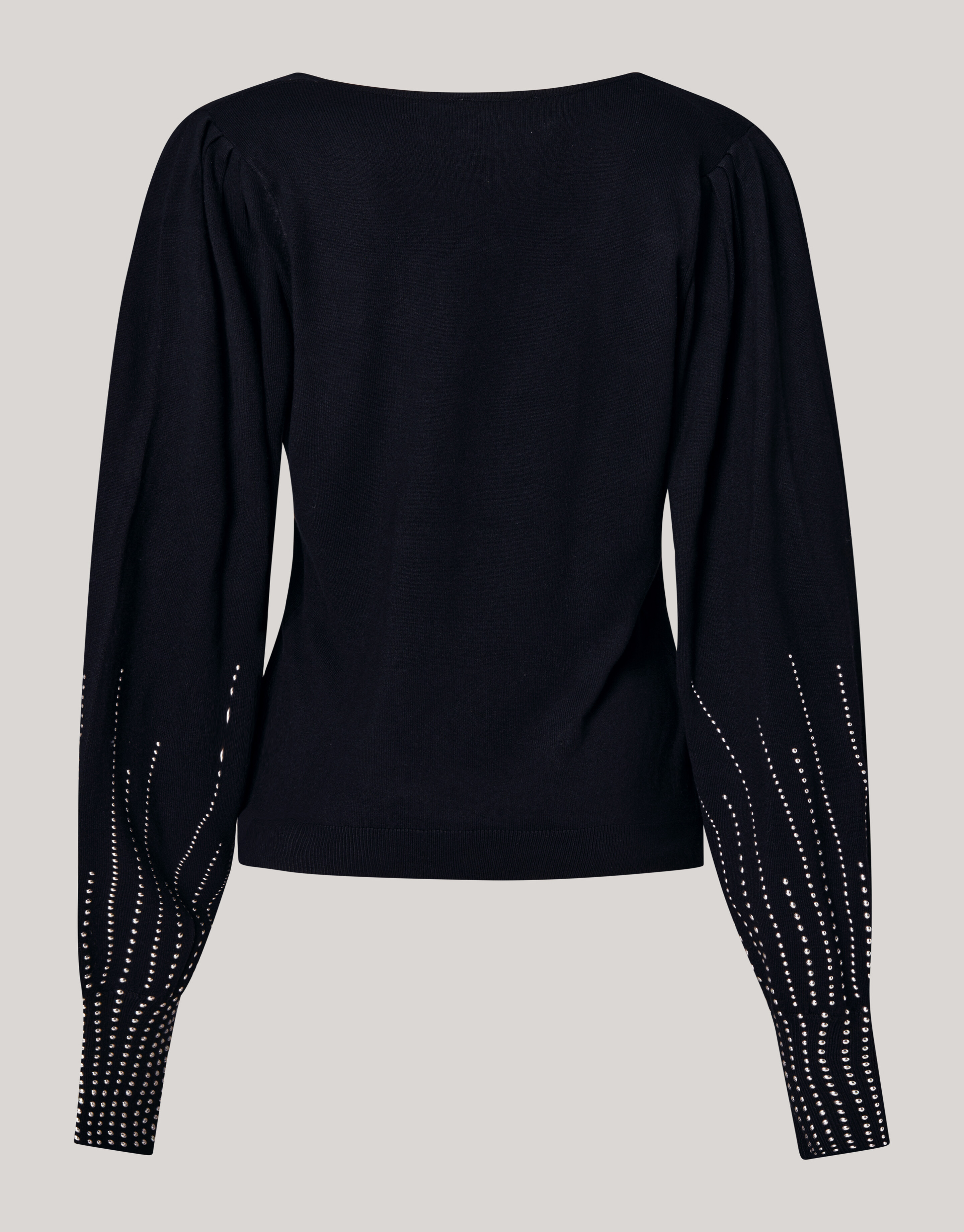 Gestrickter Pullover mit V-Ausschnitt und Nieten S SHOEBY WOMEN