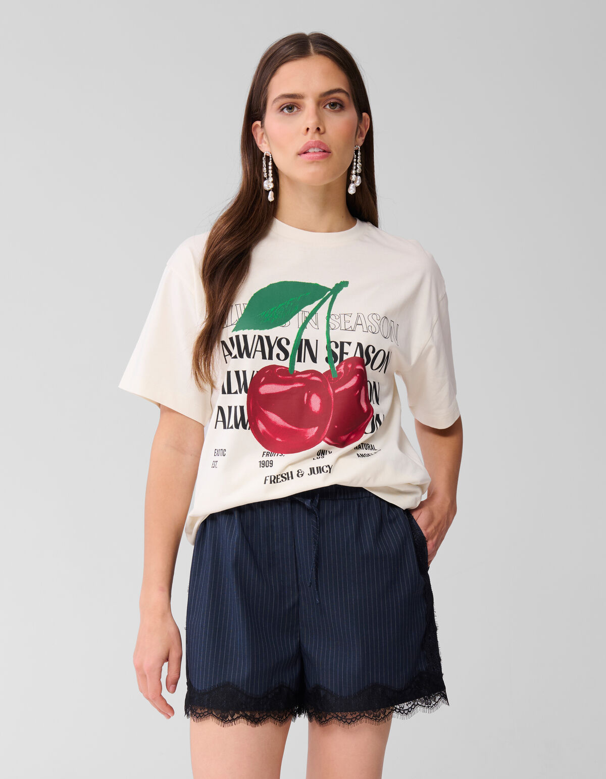 Kirsche Kunstwerk T-shirt Off White SHOEBY WOMEN