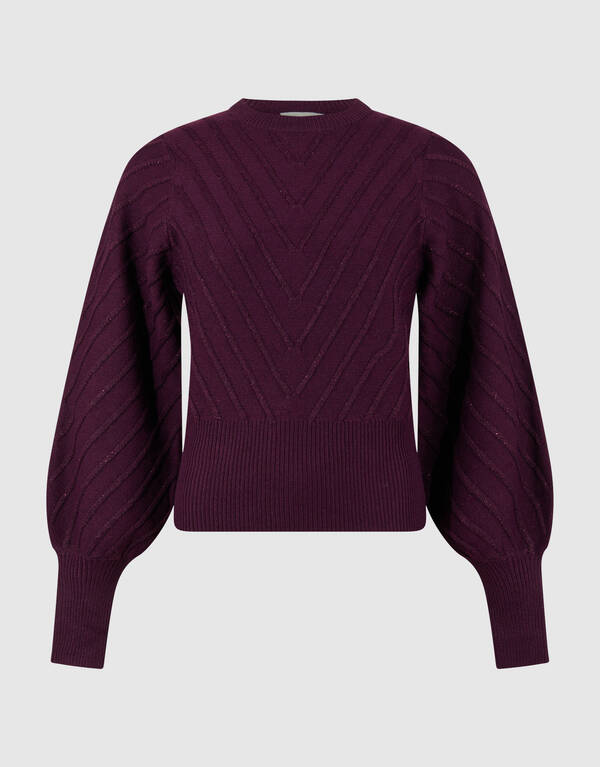 Glitzernder Strickpullover, Dunkelrot SHOEBY WOMEN