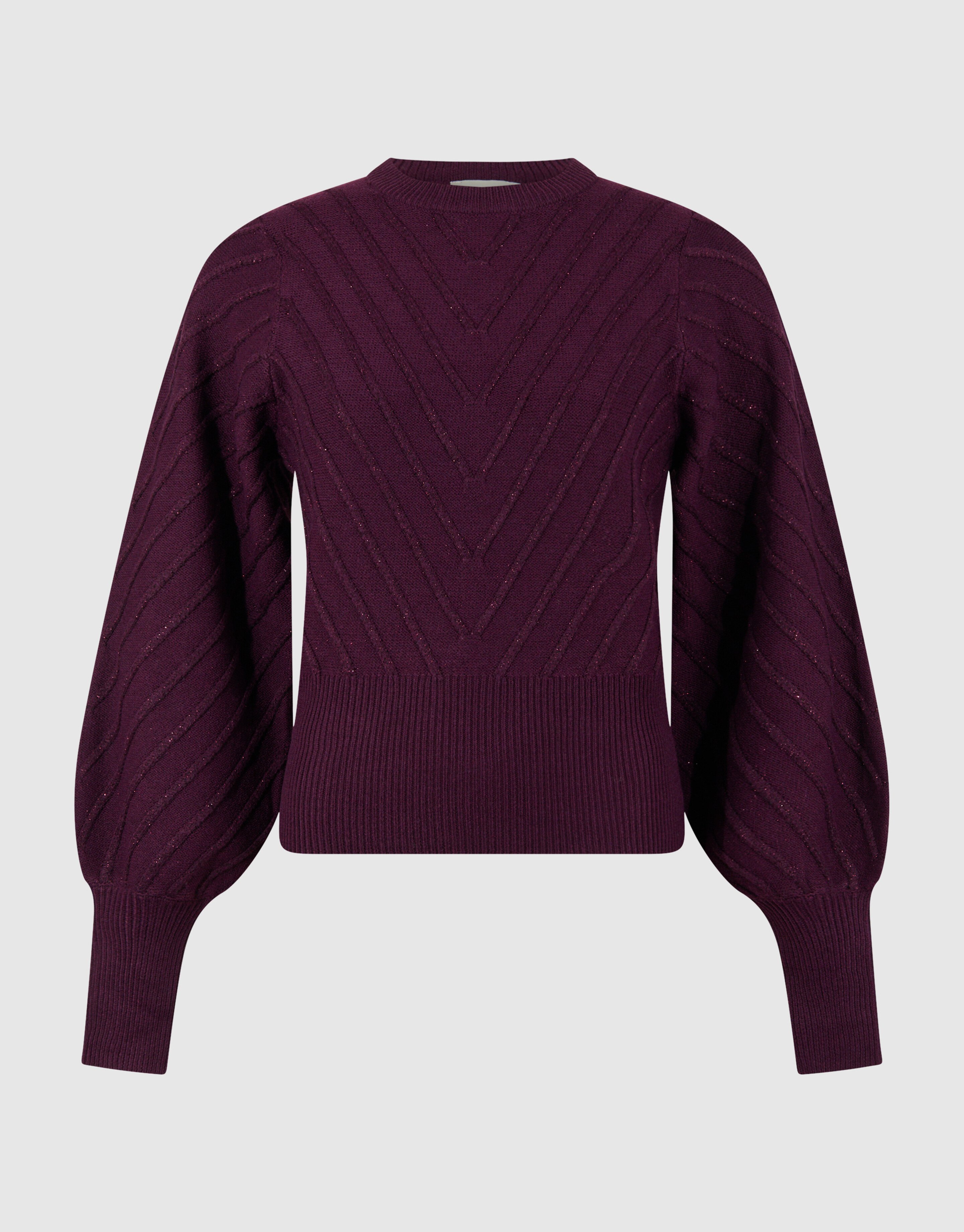 Glitzernder Strickpullover, Dunkelrot SHOEBY WOMEN