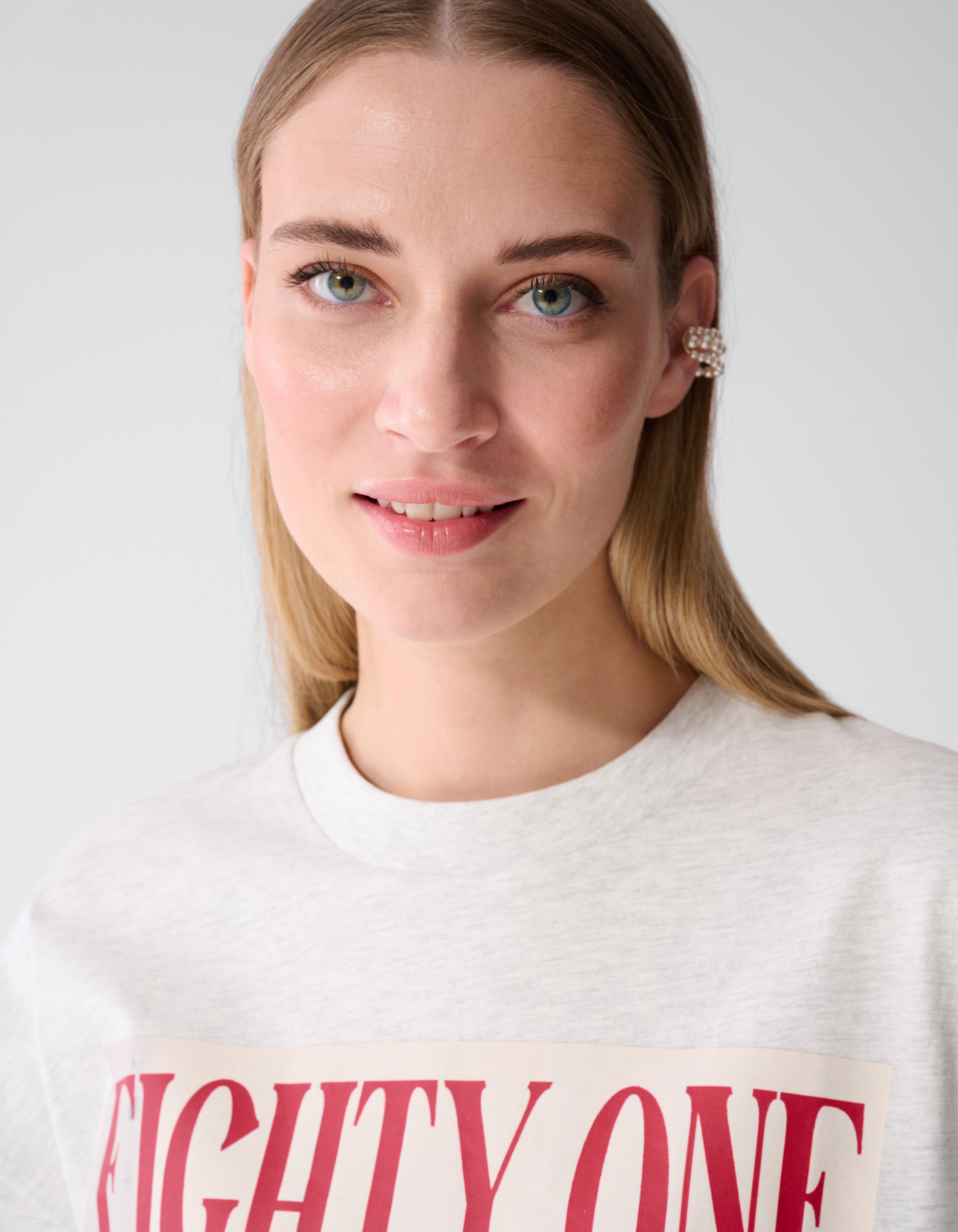 Oversized-T-Shirt mit Magazin-Motiv Hellgrau SHOEBY WOMEN