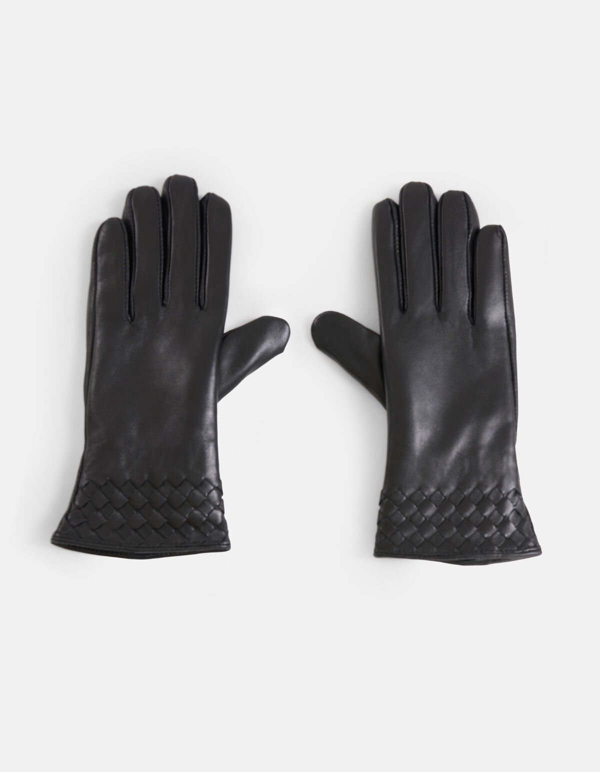 Geflochtene Lederhandschuhe Schwarz SHOEBY ACCESSOIRES