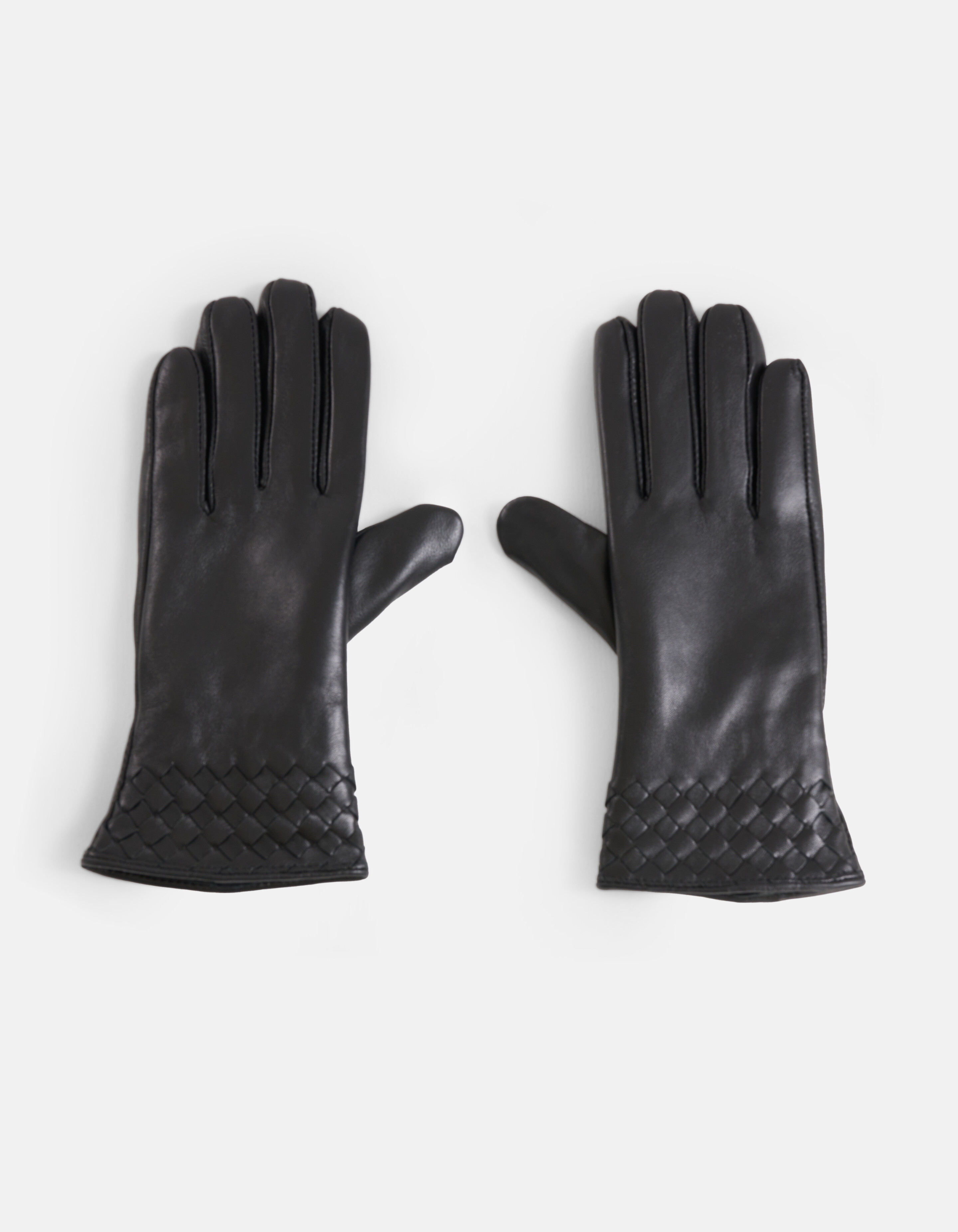 Geflochtene Lederhandschuhe Schwarz SHOEBY ACCESSOIRES