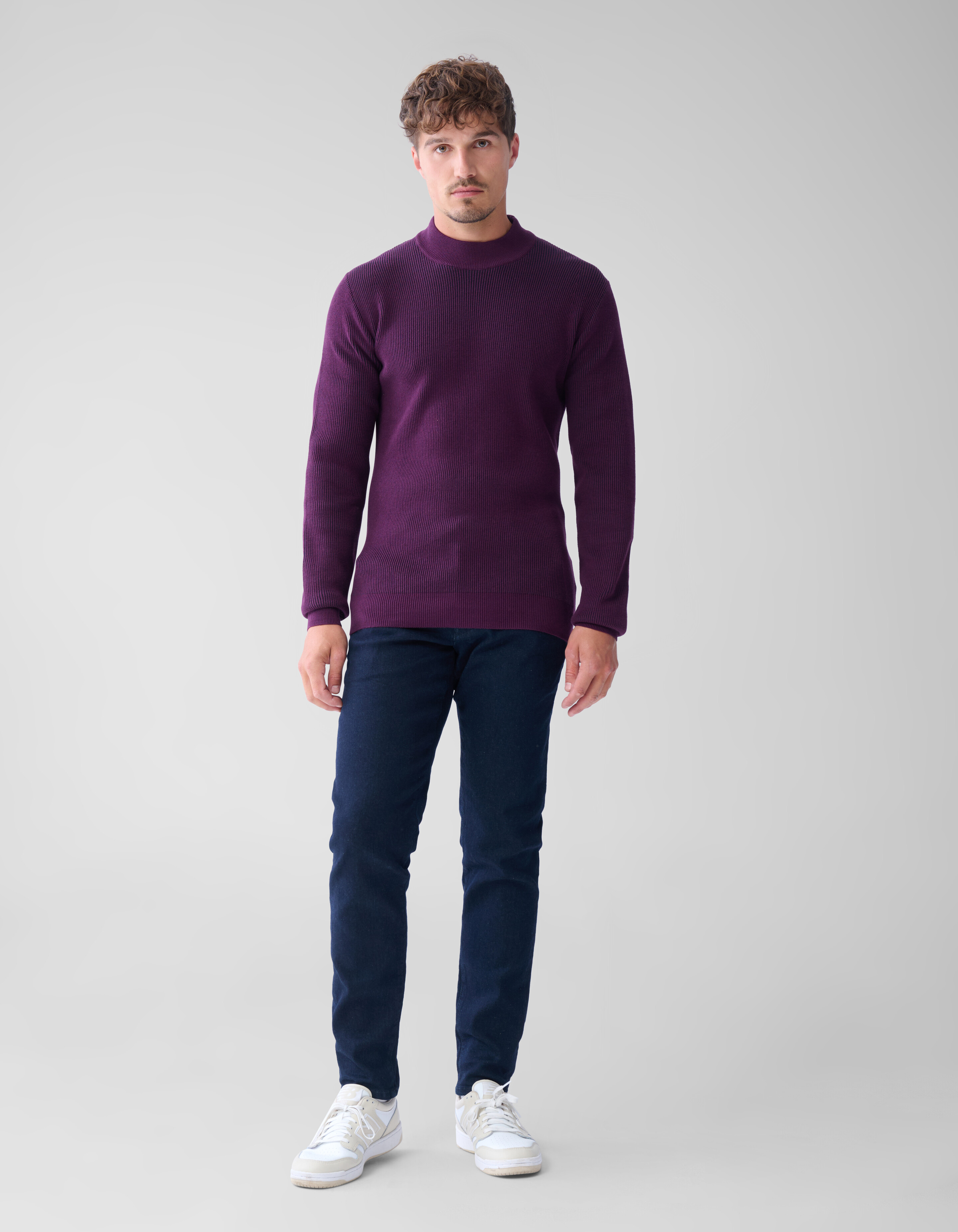 Rippenpullover Dunkelrot SHOEBY MEN