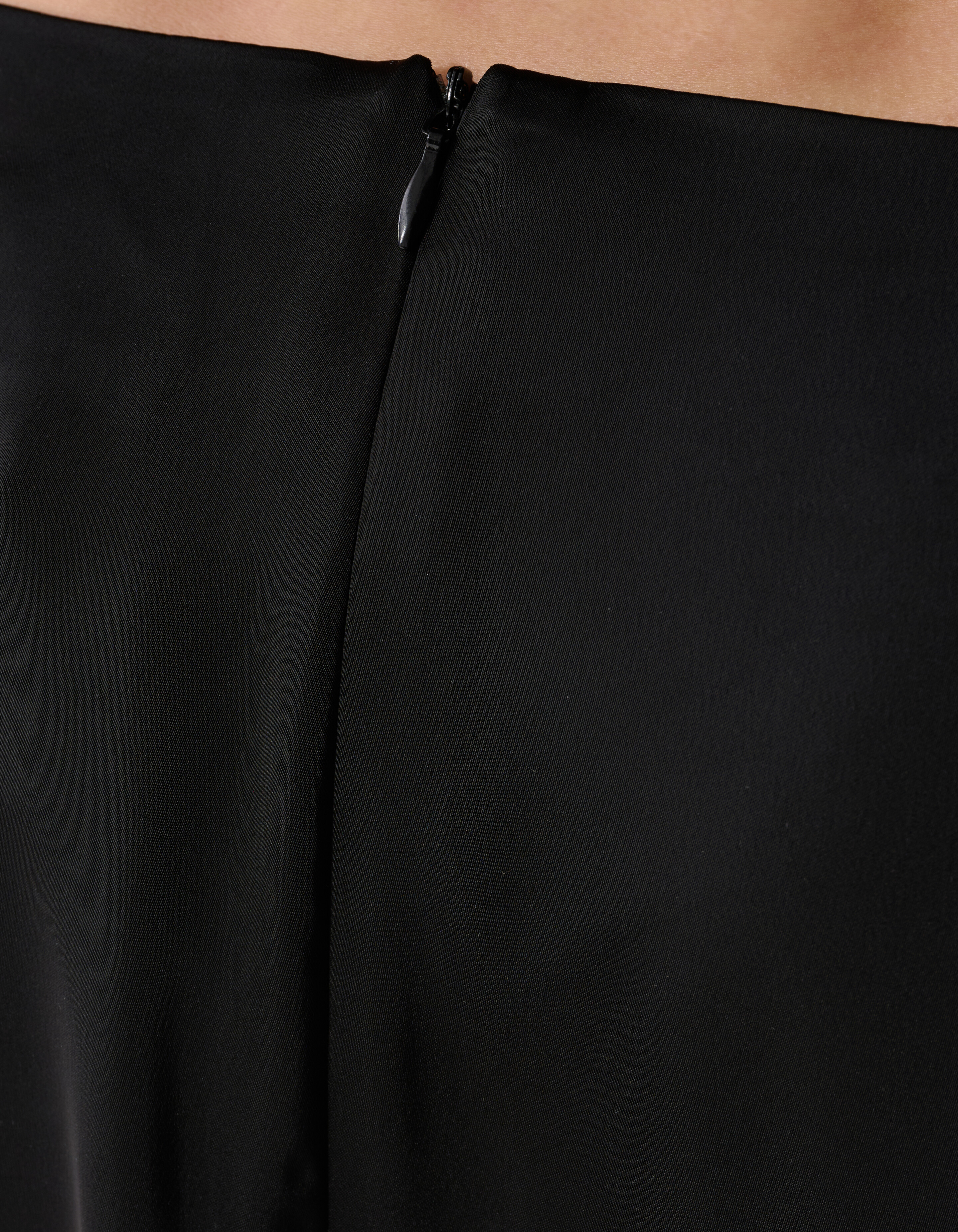 Kante Satin Maxi Rock Schwarz SHOEBY WOMEN