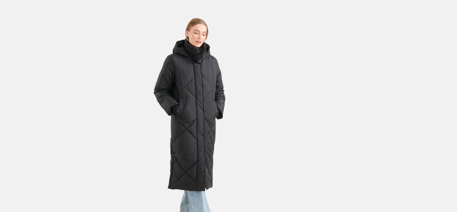 Lange Puffer Jas Zwart SHOEBY WOMEN