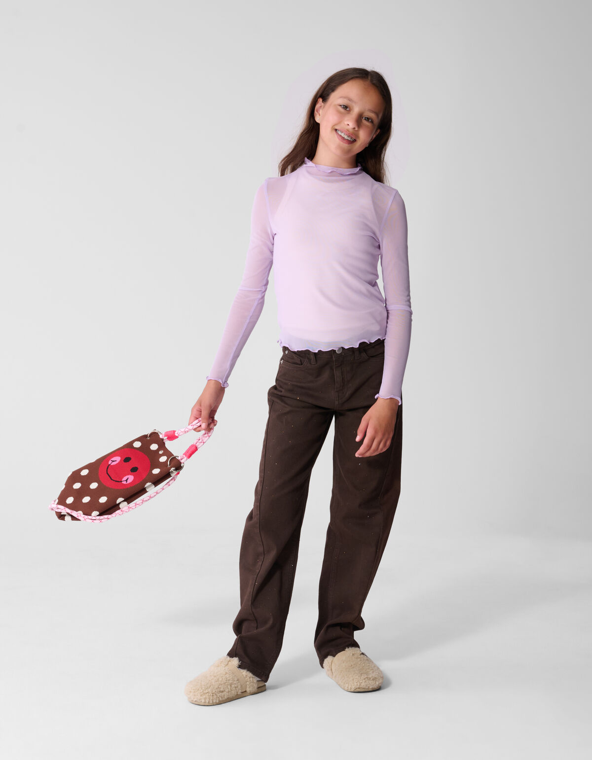 Strass Barrel Fit Hose Dunkelbraun SHOEBY GIRLS