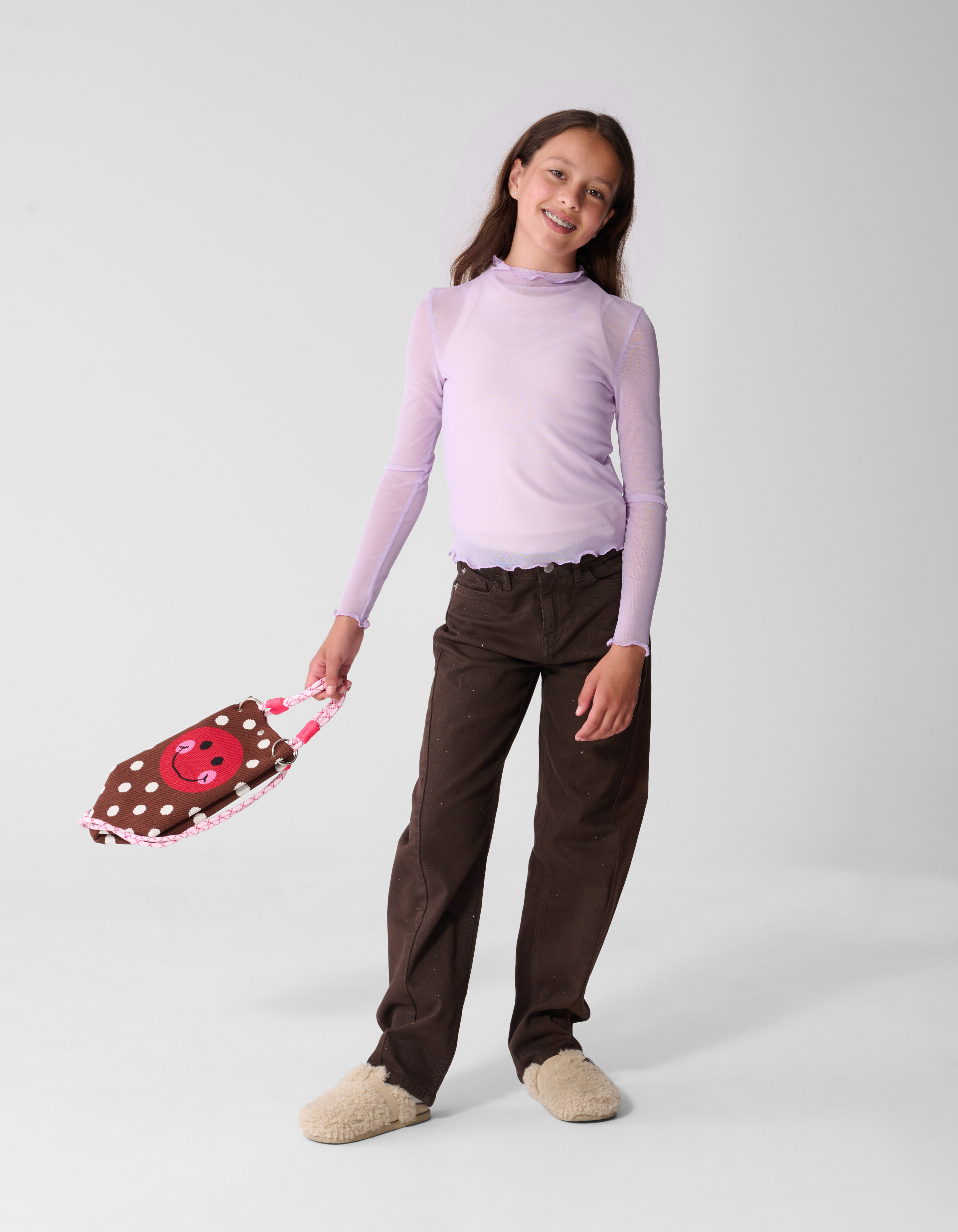 Strass Barrel Fit Hose Dunkelbraun SHOEBY GIRLS