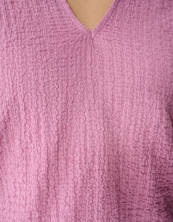 Crinkle-Top mit V-Ausschnitt in Rosa SHOEBY WOMEN