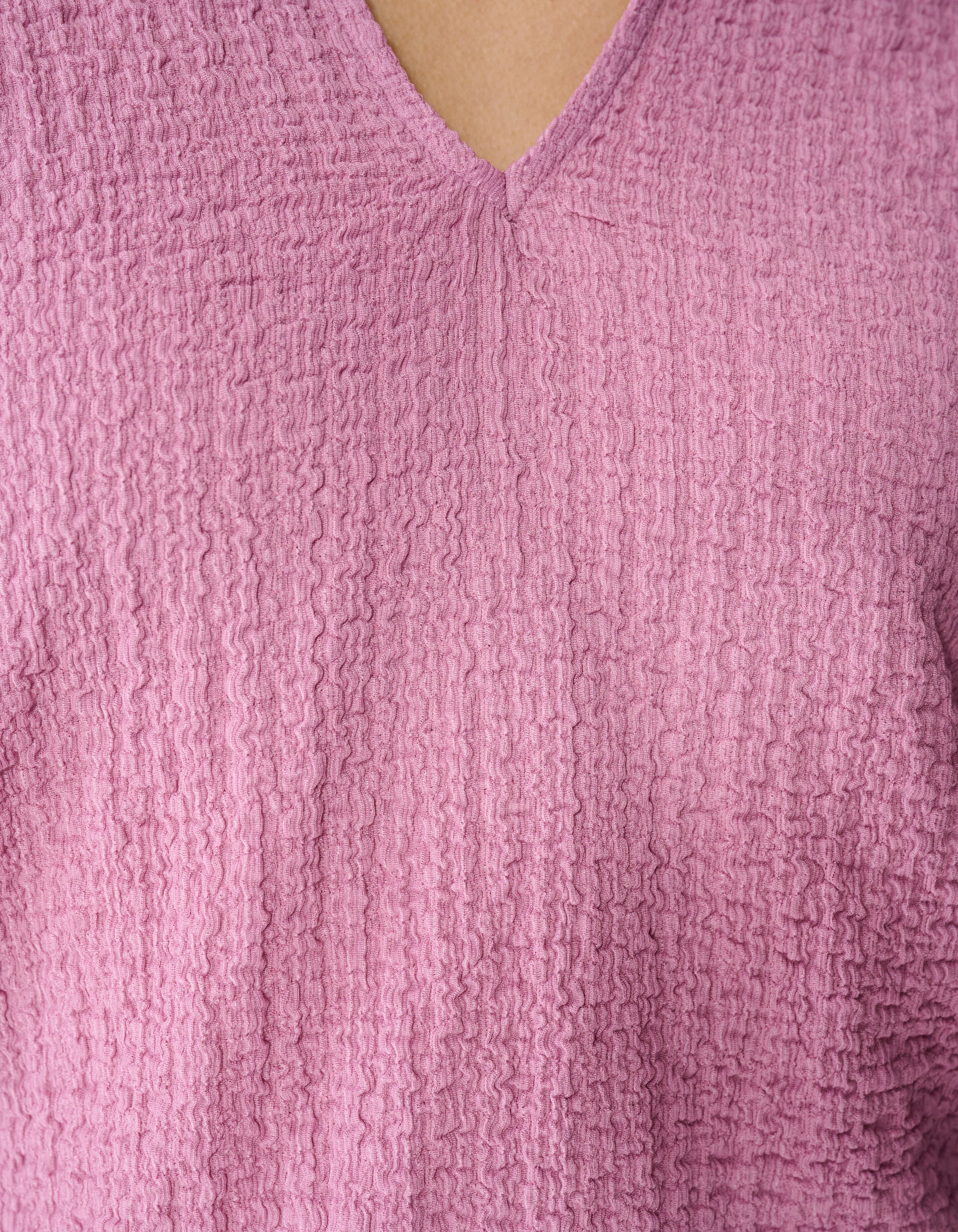 Crinkle-Top mit V-Ausschnitt in Rosa SHOEBY WOMEN