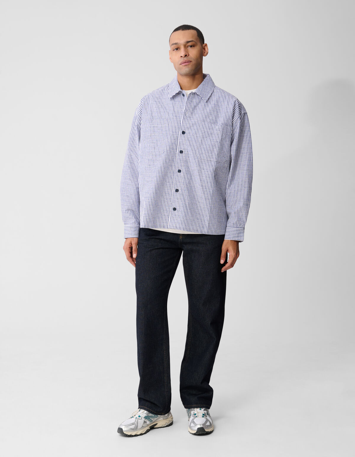 Pinstripe Overshirt Blau SHOEBY MEN
