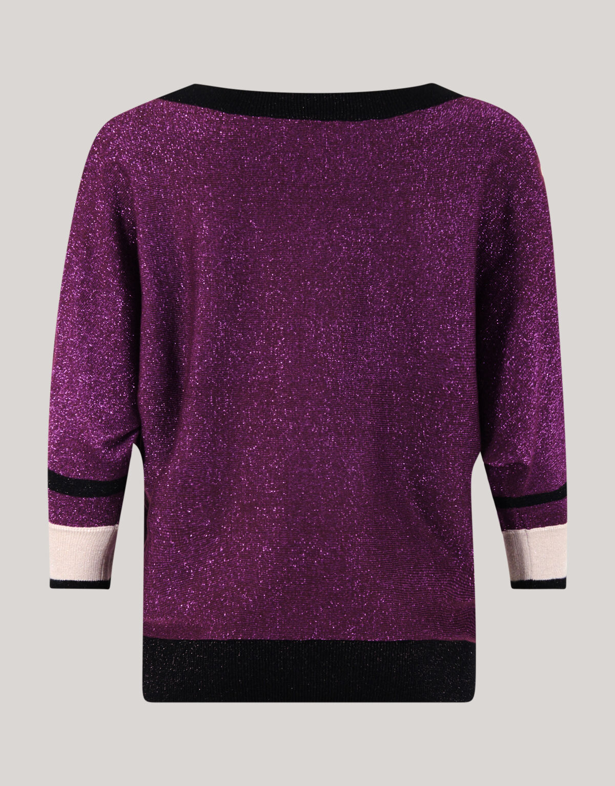 Colorblock Glitter Batwing Pullover Dunkelrot SHOEBY WOMEN