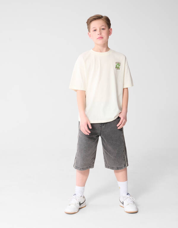 Wave Mode Artwork T-Shirt Gebrochen Wei&szlig; SHOEBY BOYS