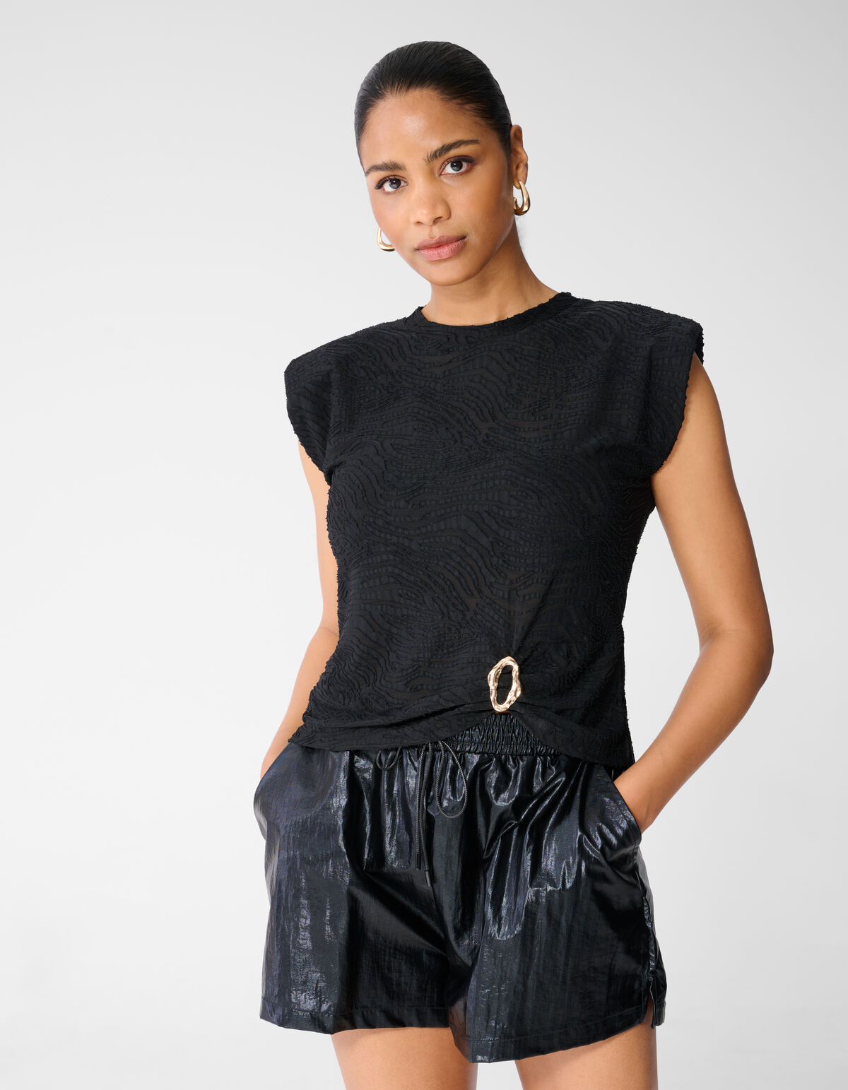 Zebra Organic Top Schwarz SHOEBY WOMEN