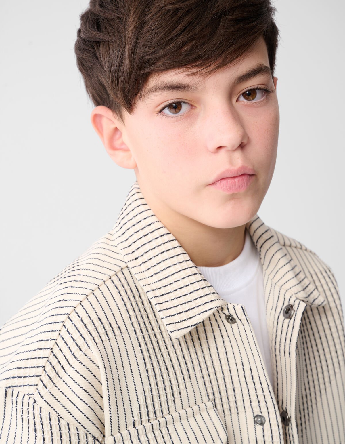 Waffle-Stripe-Overshirt Gebrochen Wei&szlig; SHOEBY BOYS