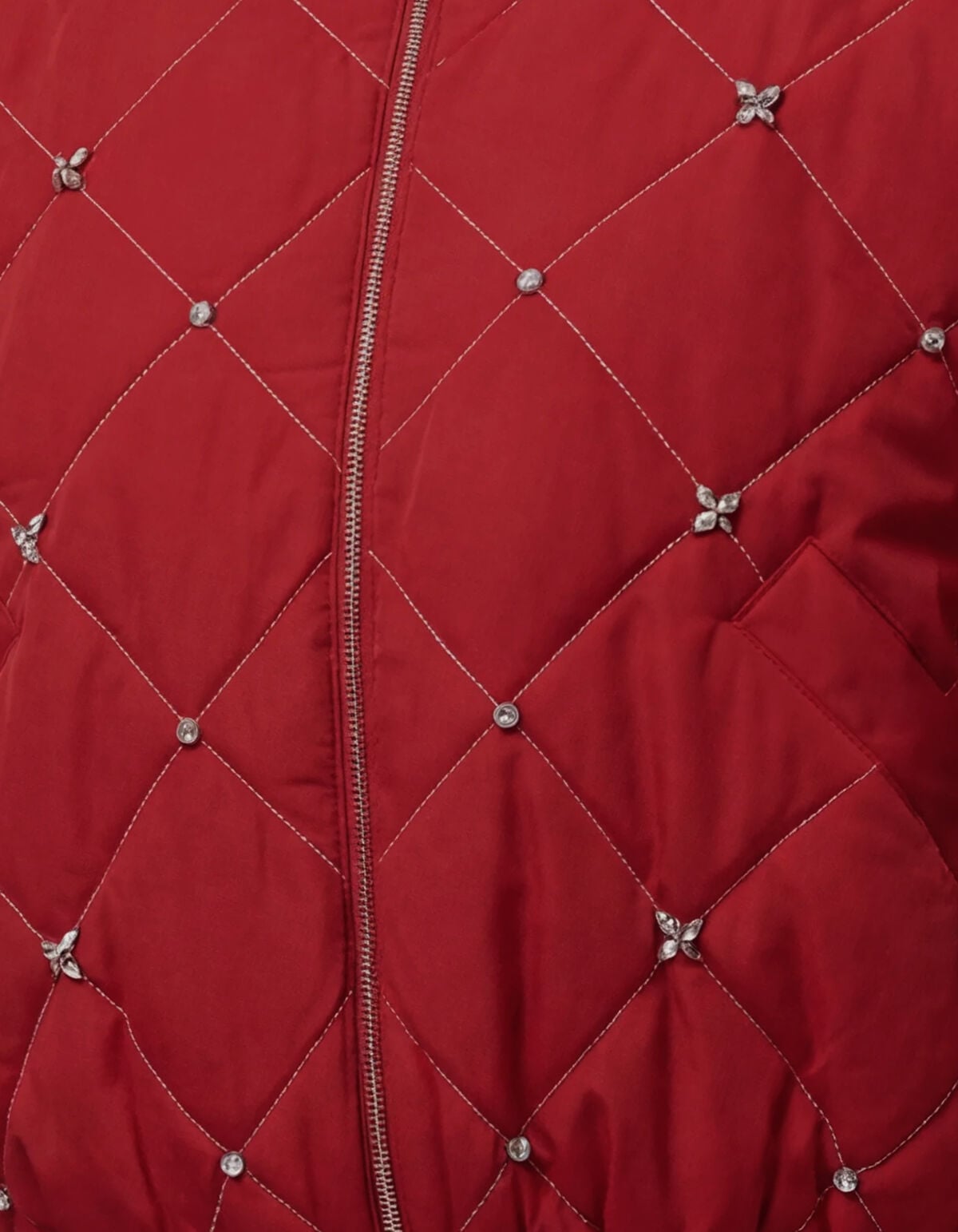 Stepp-Bomberjacke mit Strass Rot SHOEBY WOMEN