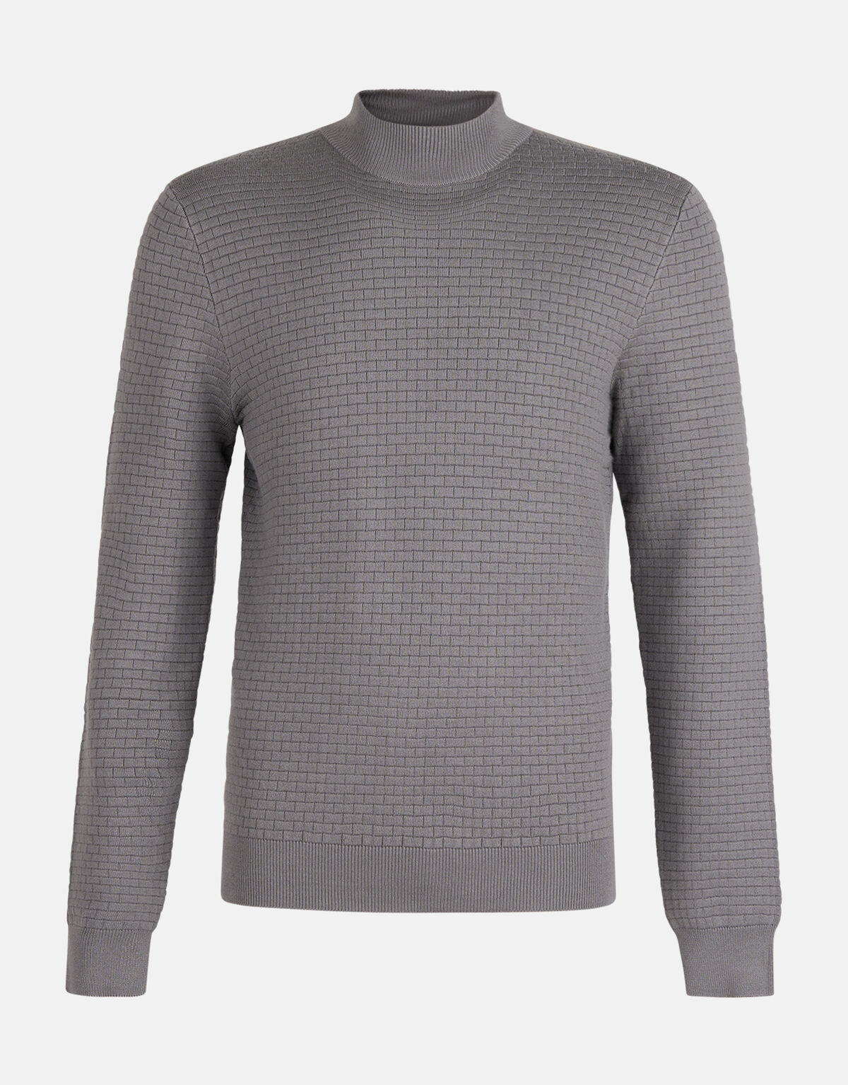 Rollkragenpullover mit Blockmuster Grau SHOEBY MEN