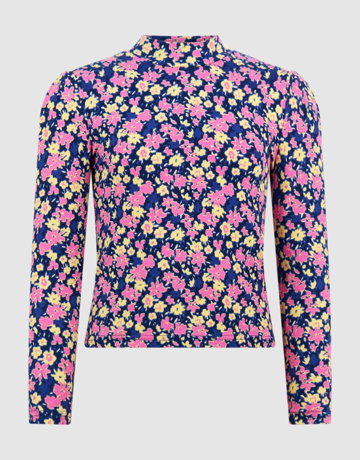 Langarmshirt mit Blumenmuster, dunkelblau/rosa SHOEBY GIRLS