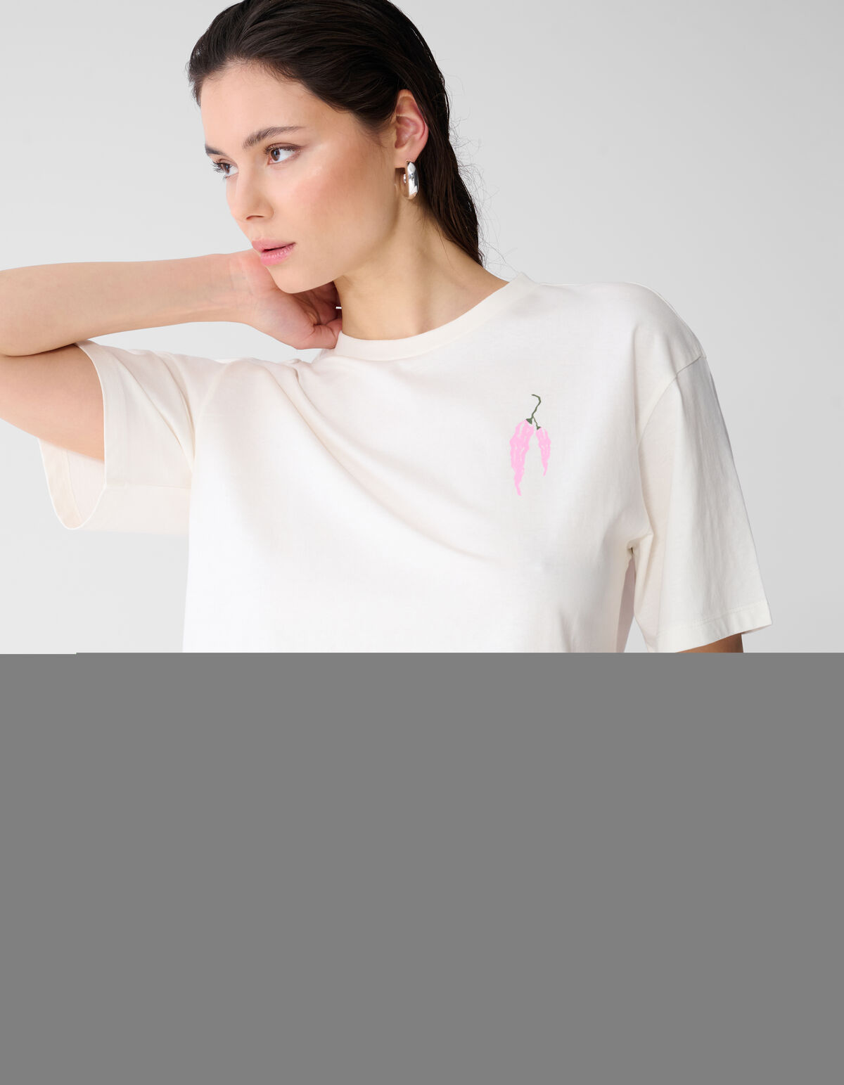 Pepper Artwork T-Shirt Gebrochen Wei&szlig; SHOEBY WOMEN