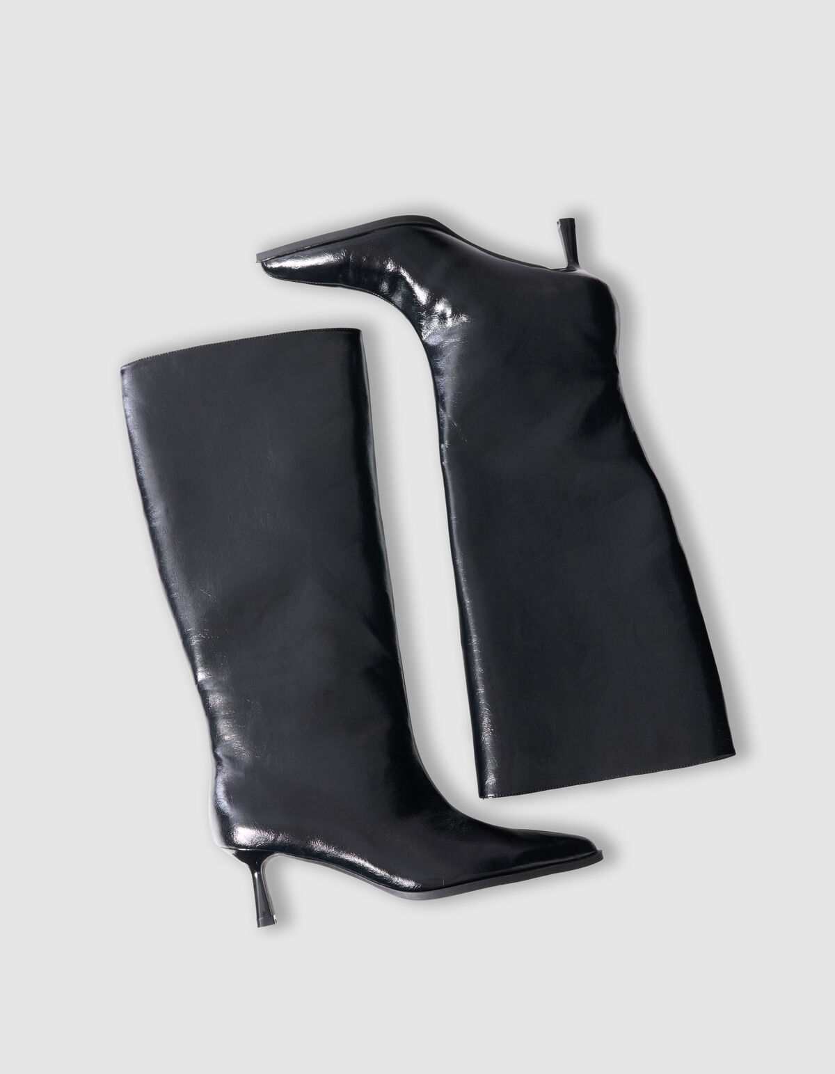 Schwarze, hohe Gl&auml;nzende Stiefel SHOEBY SHOES
