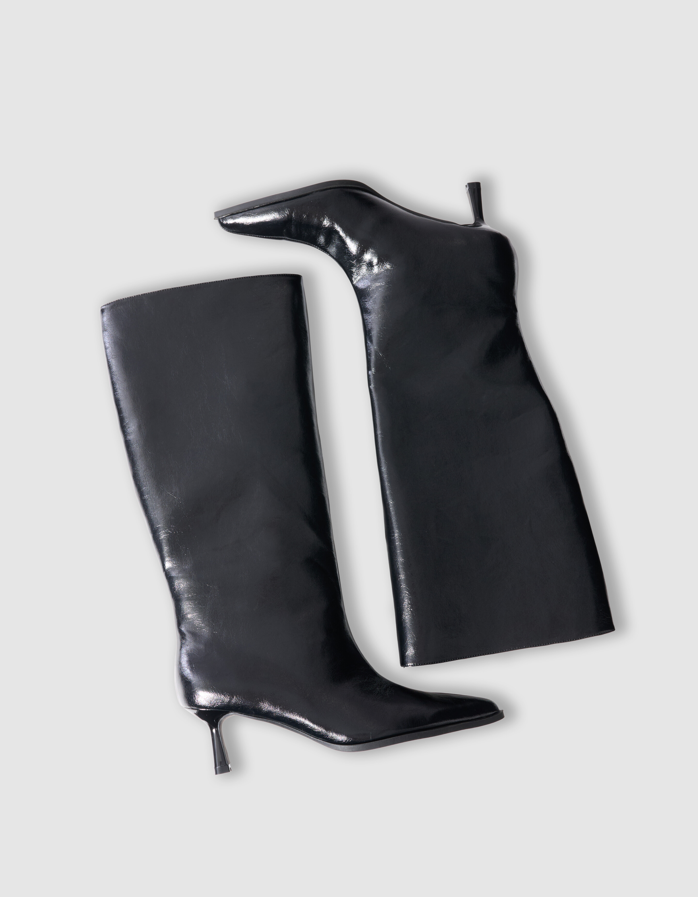 Schwarze, hohe Gl&auml;nzende Stiefel SHOEBY SHOES