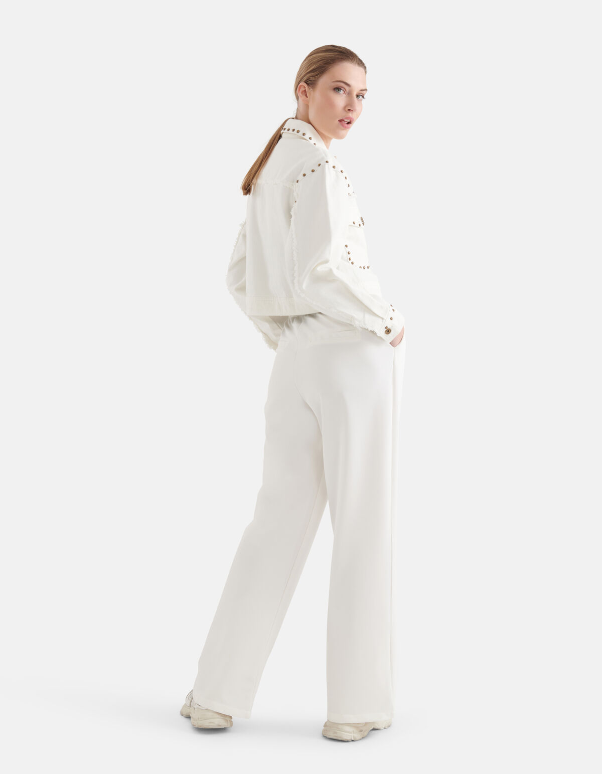 Basic-Hose mit weitem Bein Off White SHOEBY WOMEN