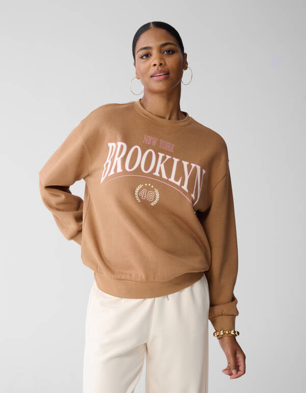 Oversized-College-Pullover Braun Von Fred SHOEBY WOMEN