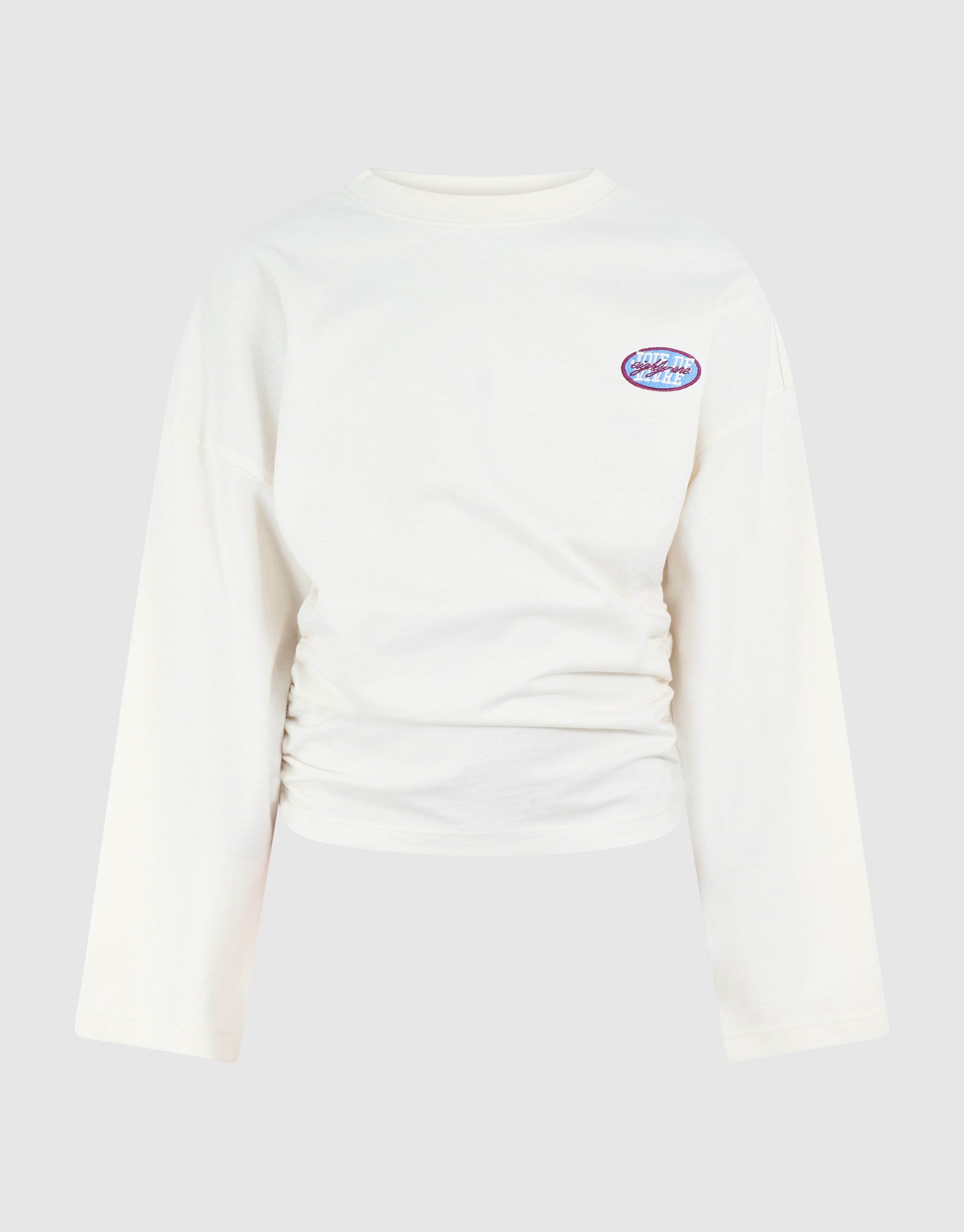 Langarmshirt mit Raffungen, gebrochenes Wei&szlig; SHOEBY GIRLS