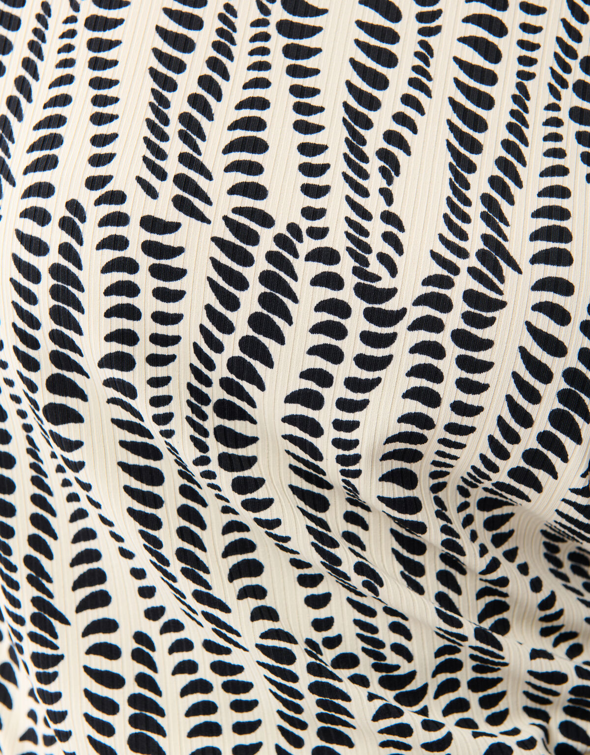 Printed Rib Jersey Top White SHOEBY WOMEN