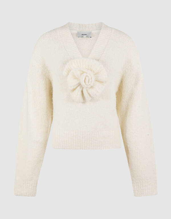 Blumenpullover in Off-White SHOEBY WOMEN