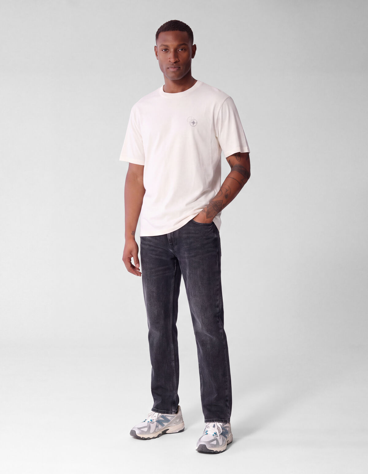 Slim Straight Fit Jeans Dunkelgrau L34 SHOEBY MEN