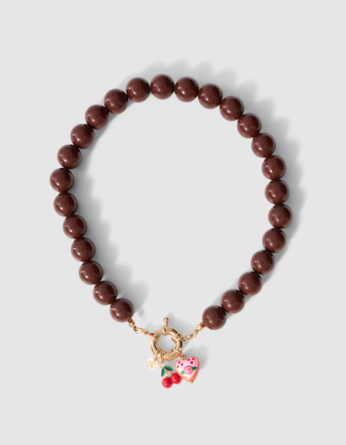 Perlenanh&auml;nger Kette Braun SHOEBY ACCESSOIRES