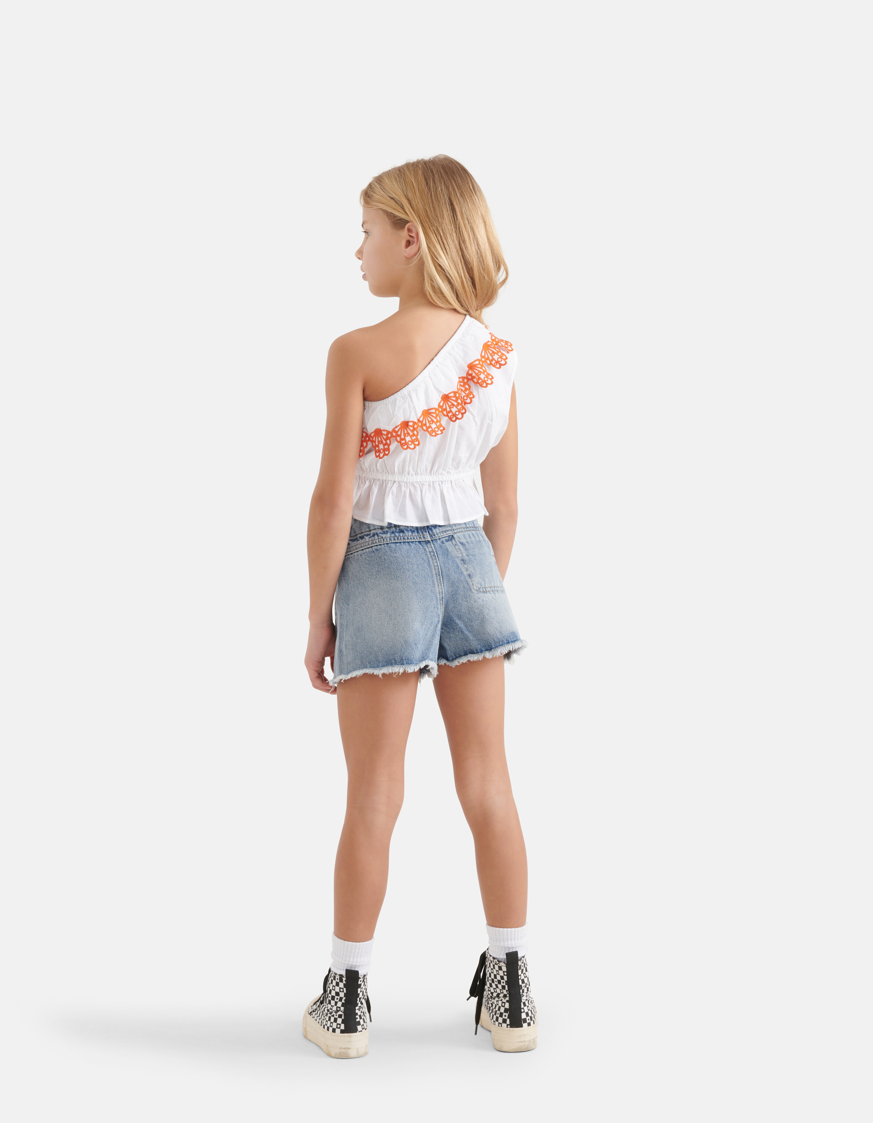 Besticktes Crop Top Weiß SHOEBY GIRLS