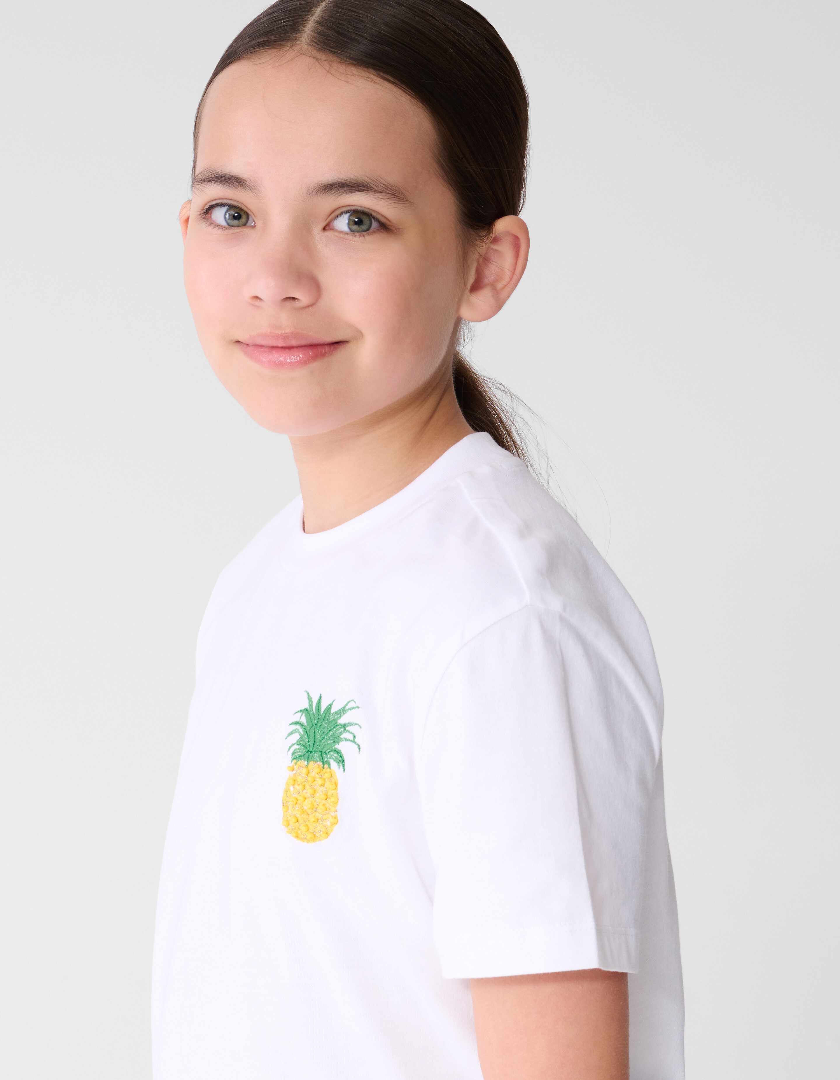Ruffle Pineapple T-Shirt Wei&szlig; SHOEBY GIRLS