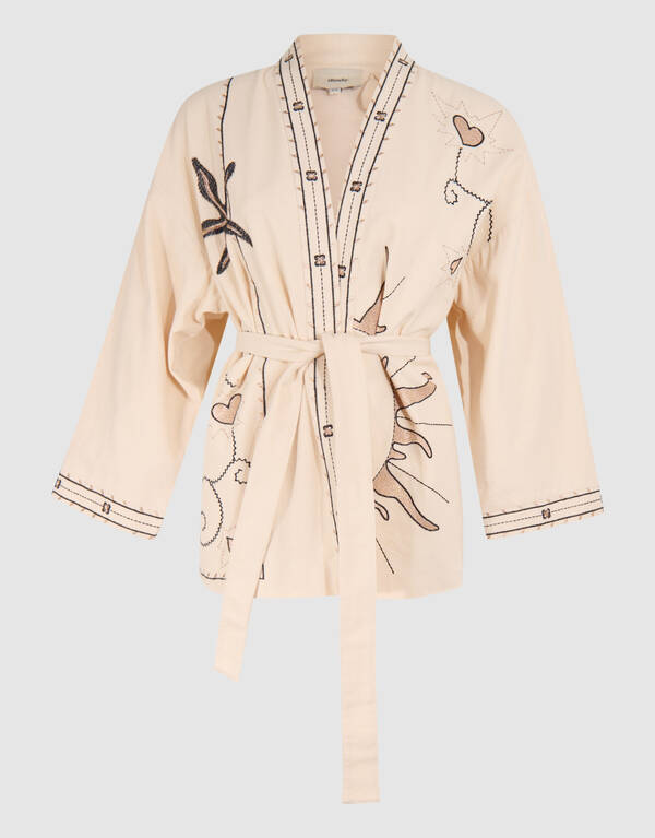 Artwork Kimono Jacke Off White SHOEBY WOMEN