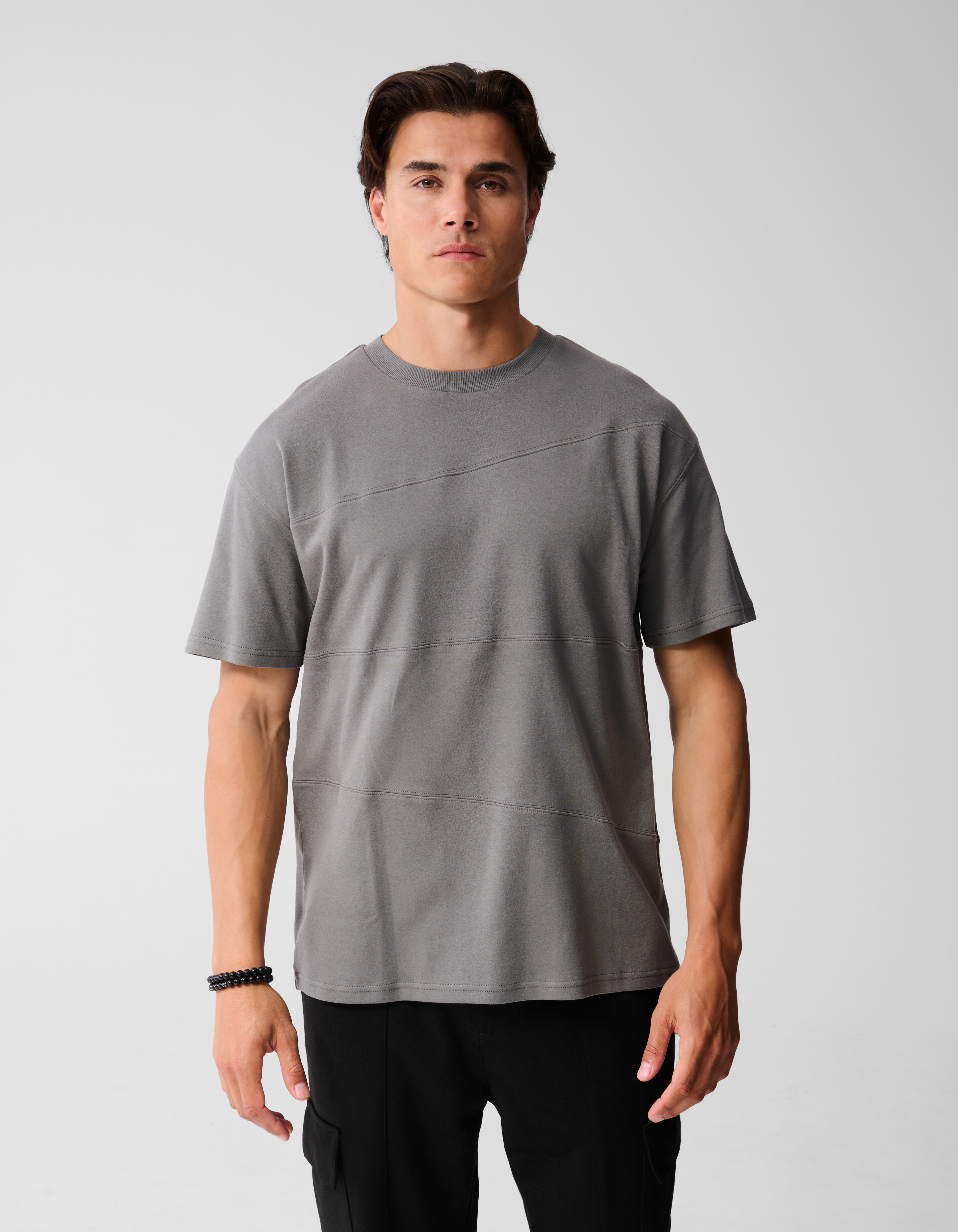 Mixed Lines Kunstwerk T-Shirt Dunkelgrün SHOEBY MEN