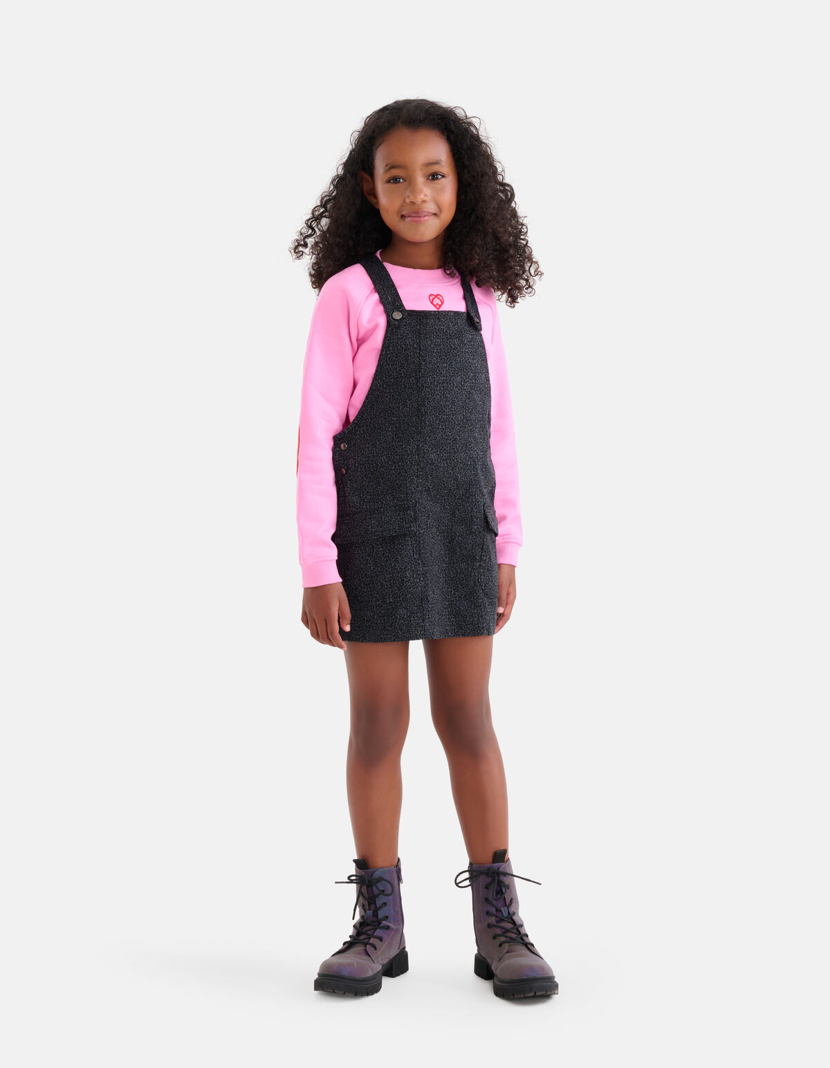 Leopardenmuster-Kleid Dunkelgrau SHOEBY GIRLS