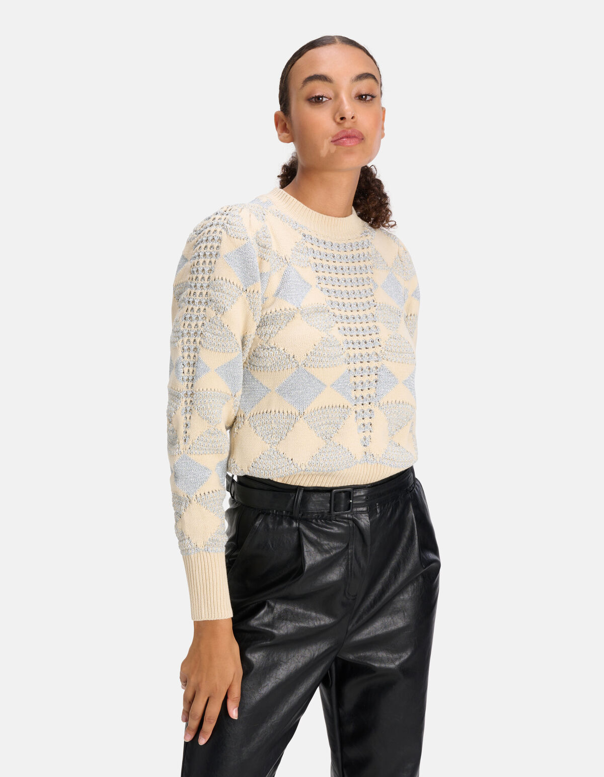 Lurex-Glitzer-Pullover Silber SHOEBY WOMEN