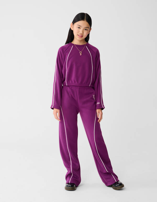 Piping Weitbein-Hose Lila SHOEBY GIRLS