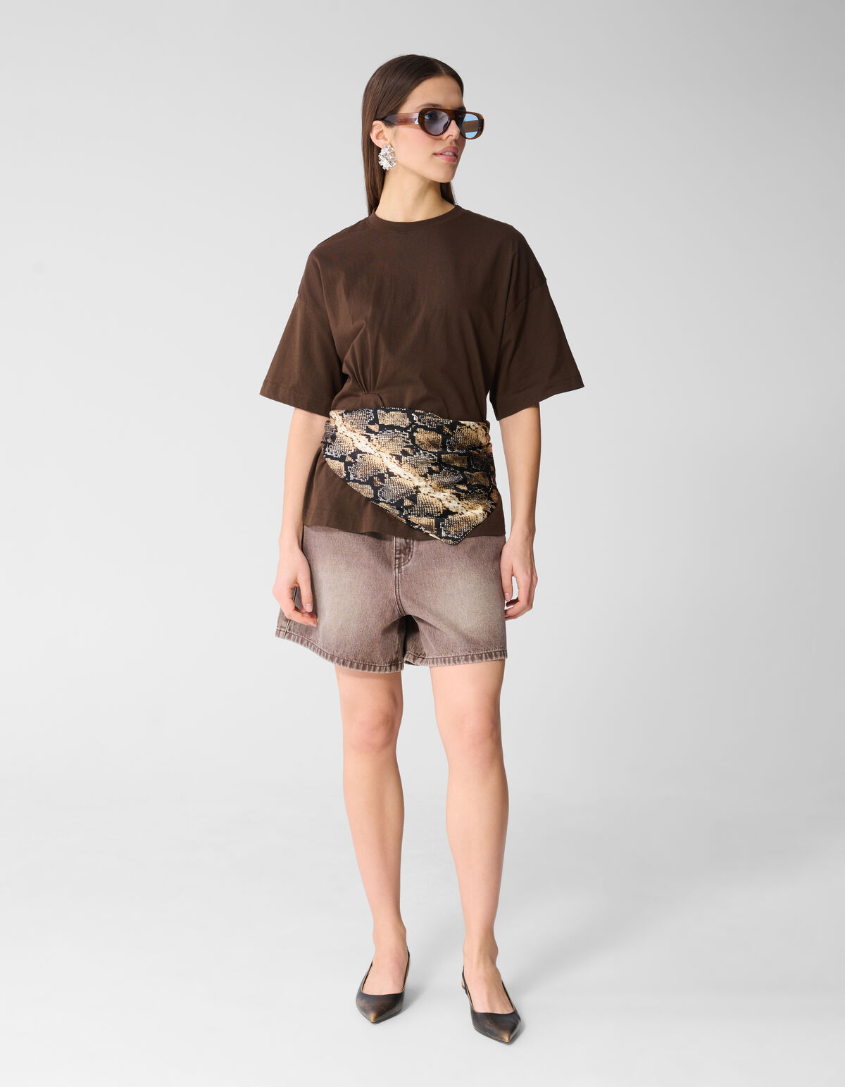 Knoten-T-Shirt Braun SHOEBY WOMEN