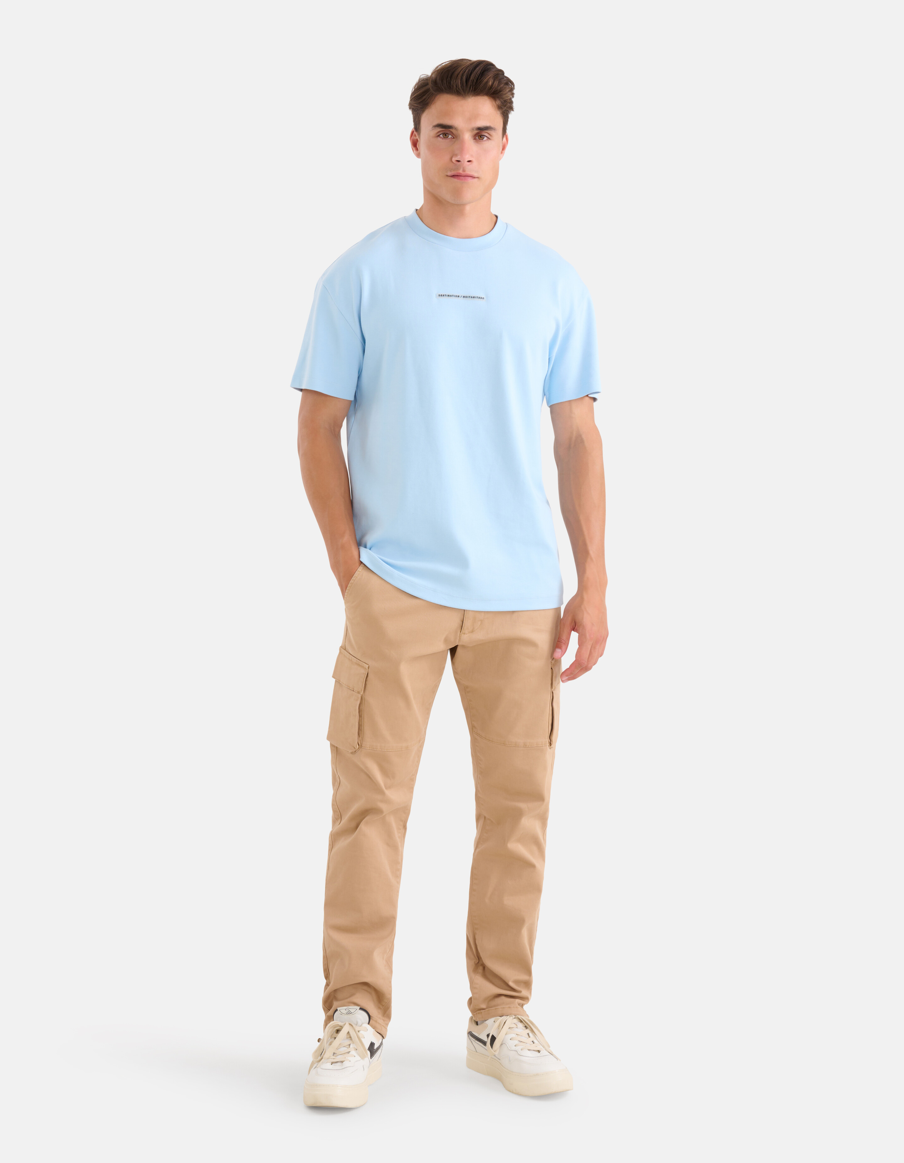 Badge T-shirt Lichtblauw SHOEBY MEN