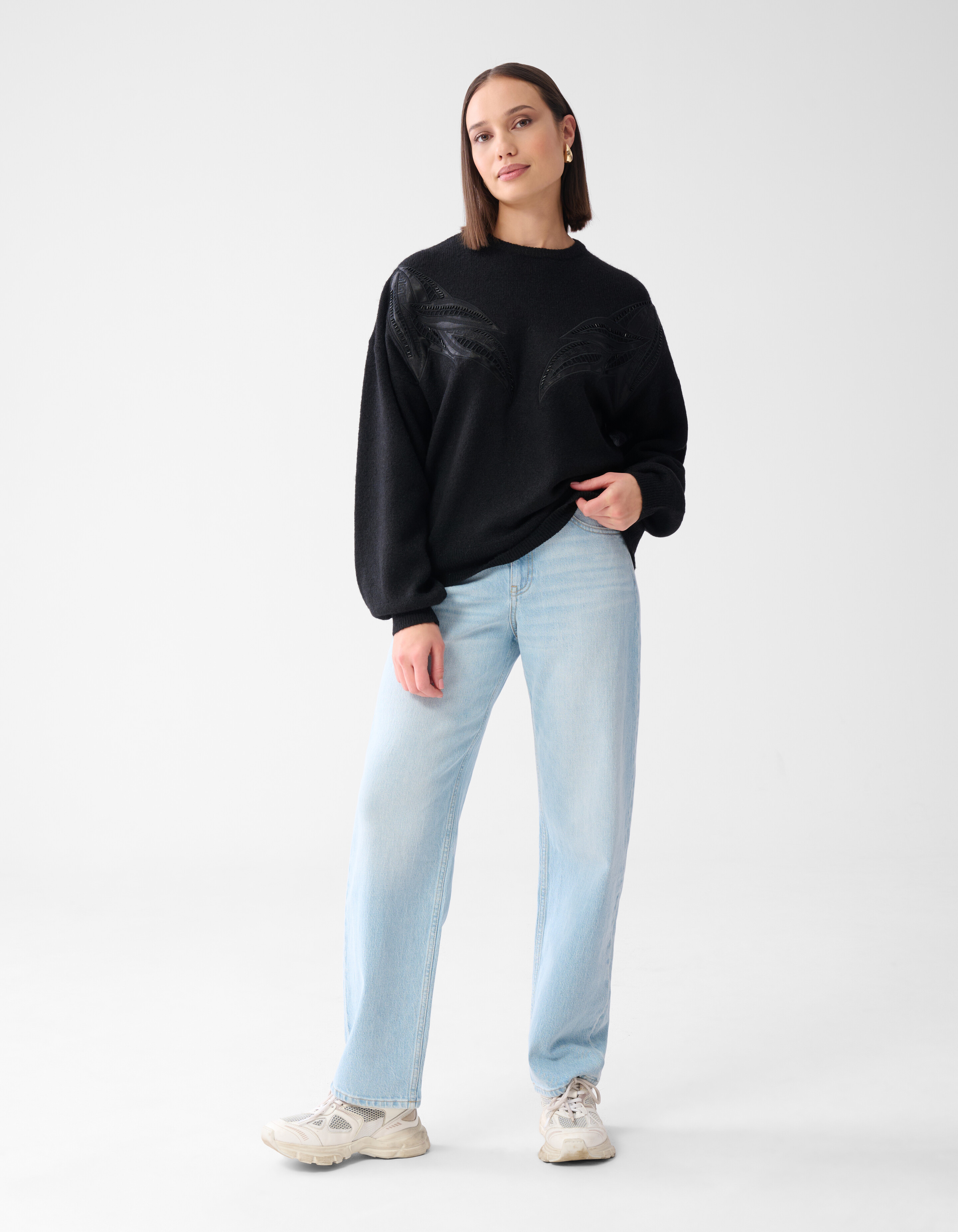 Vintage Patch Pullover Schwarz SHOEBY WOMEN