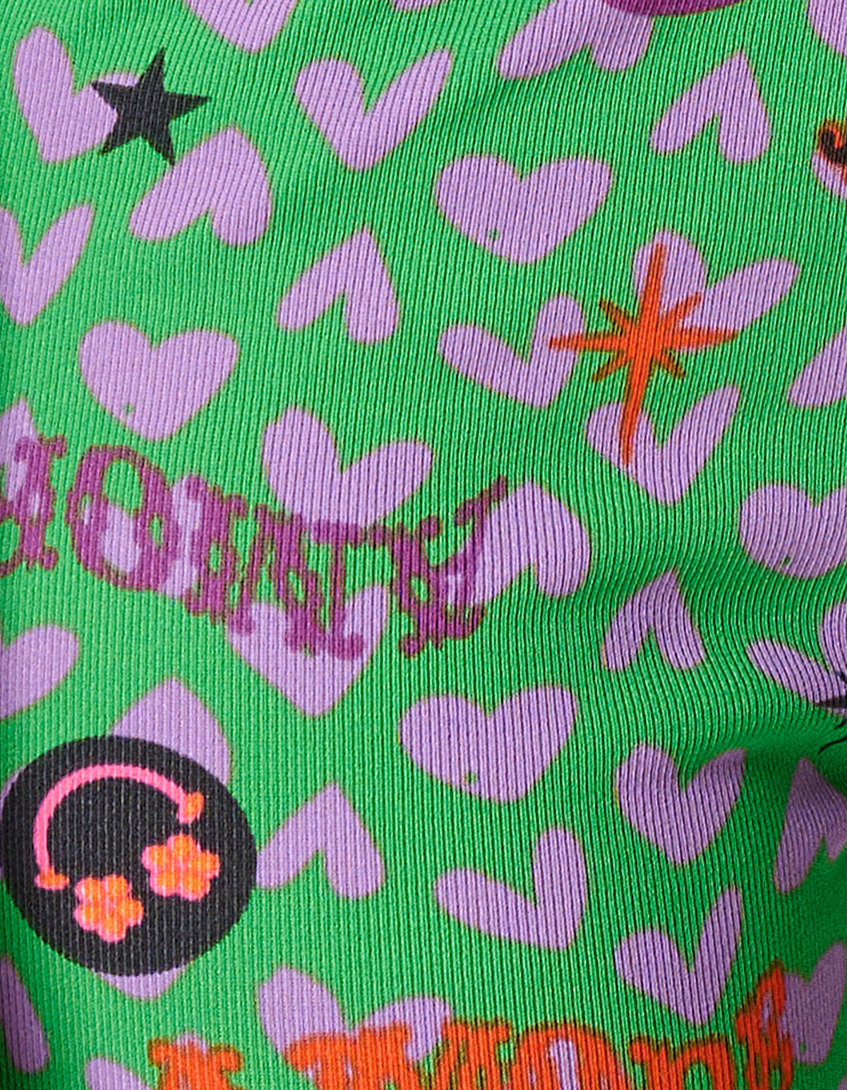 Bedruckte ausgestellte Rippen-Leggings Grün SHOEBY GIRLS