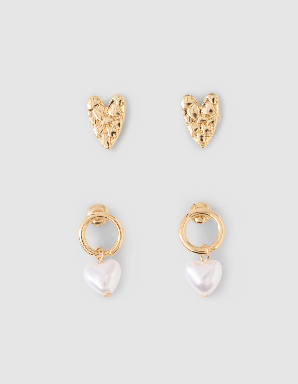 Herzohrringe Set Gold SHOEBY ACCESSOIRES