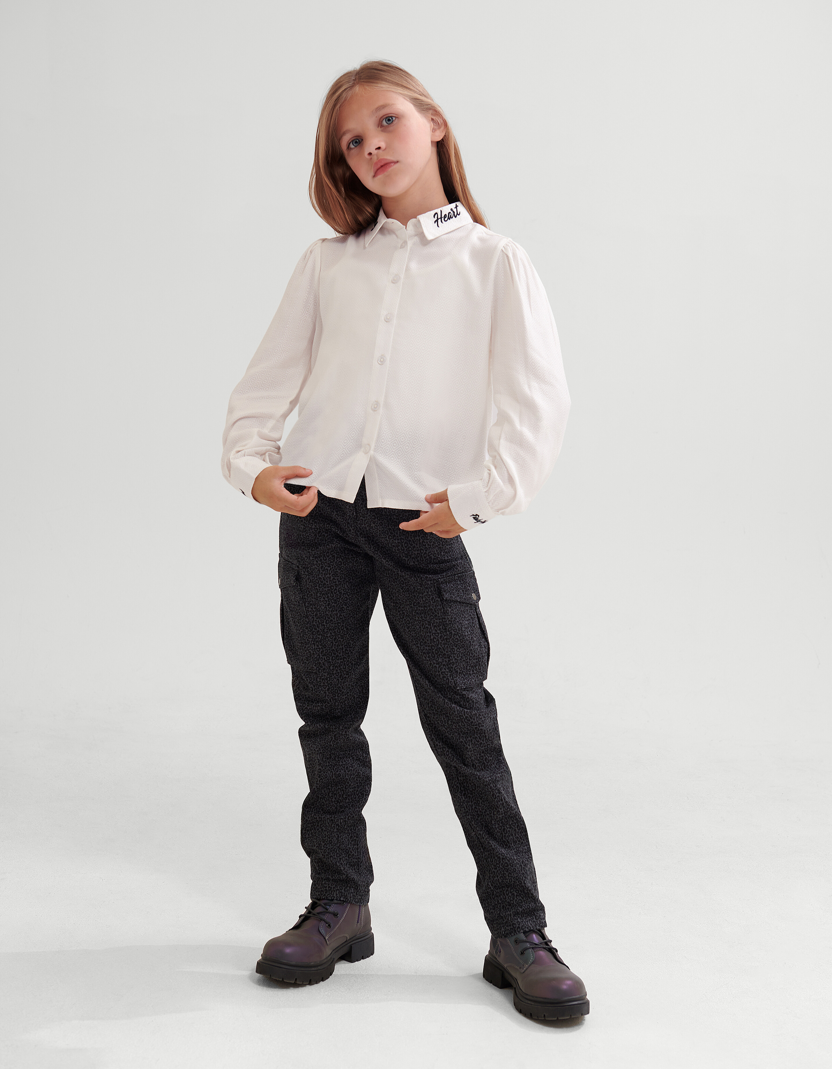 Cargo-Hose mit Leopardenmuster Dunkelgrau SHOEBY GIRLS